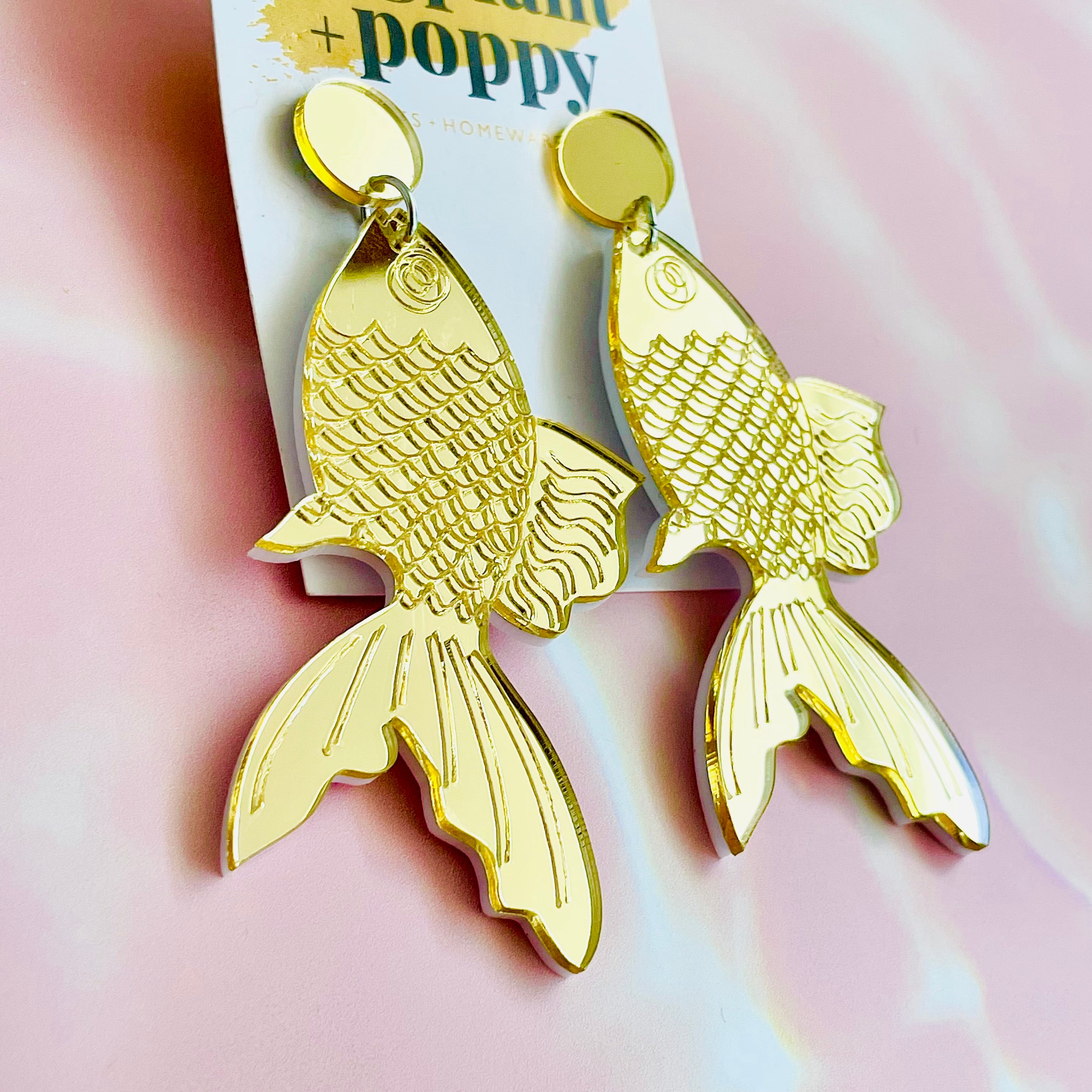 Gold Koi Earrings