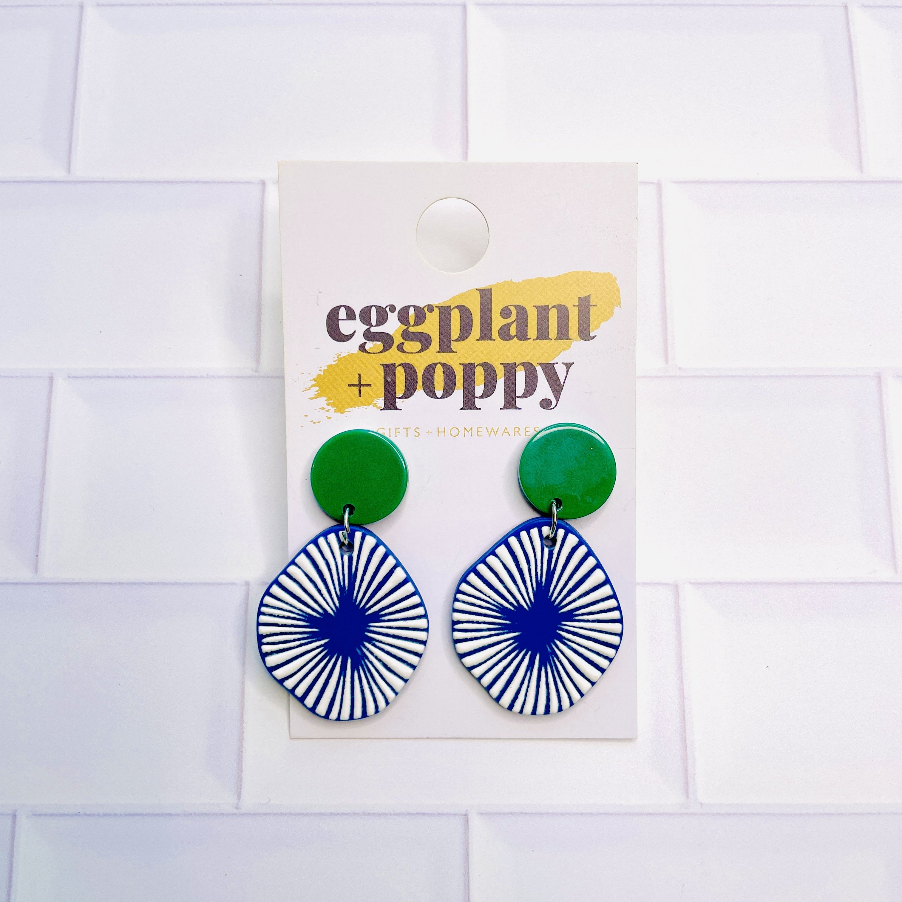 Green & Blue Burst Earrings