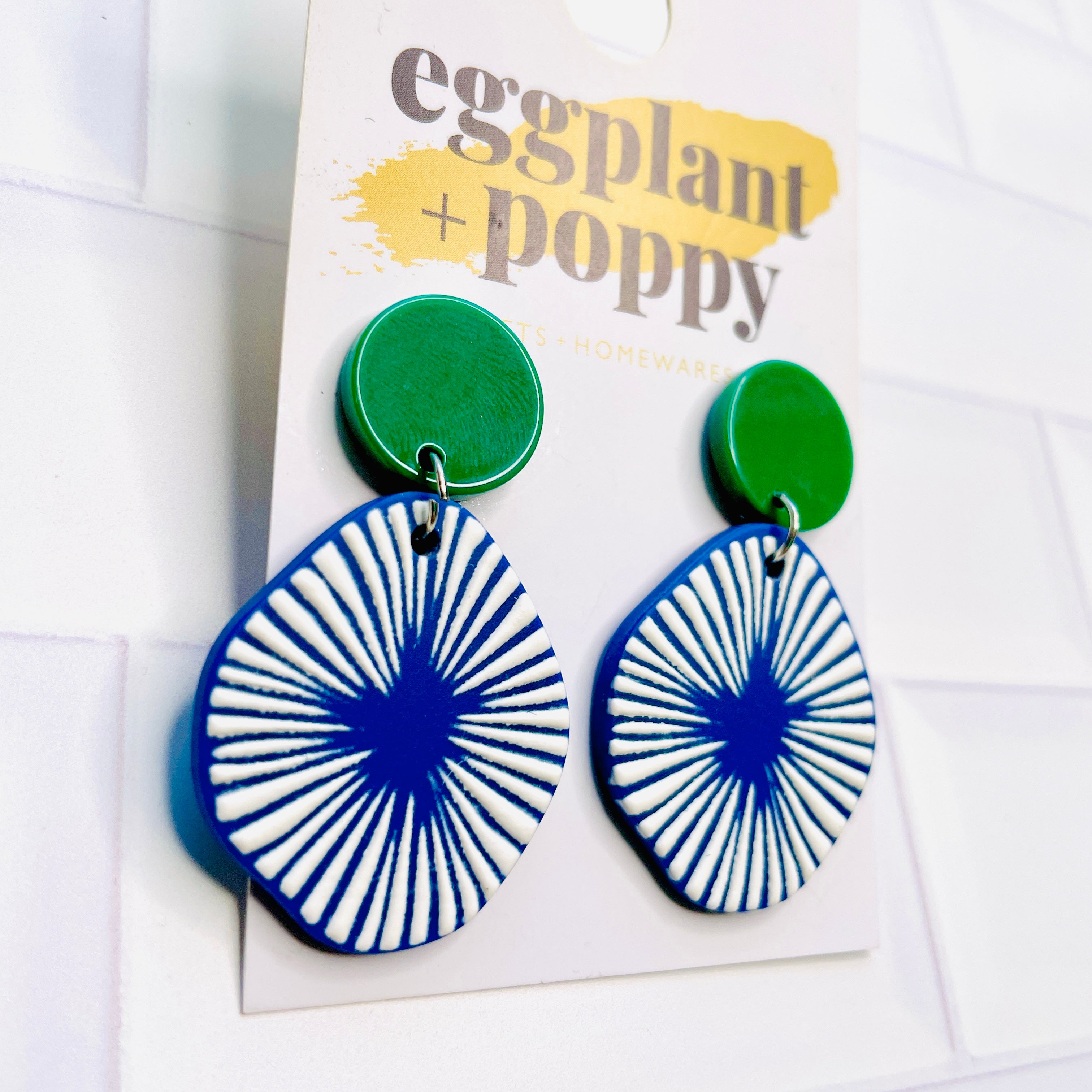 Green & Blue Burst Earrings