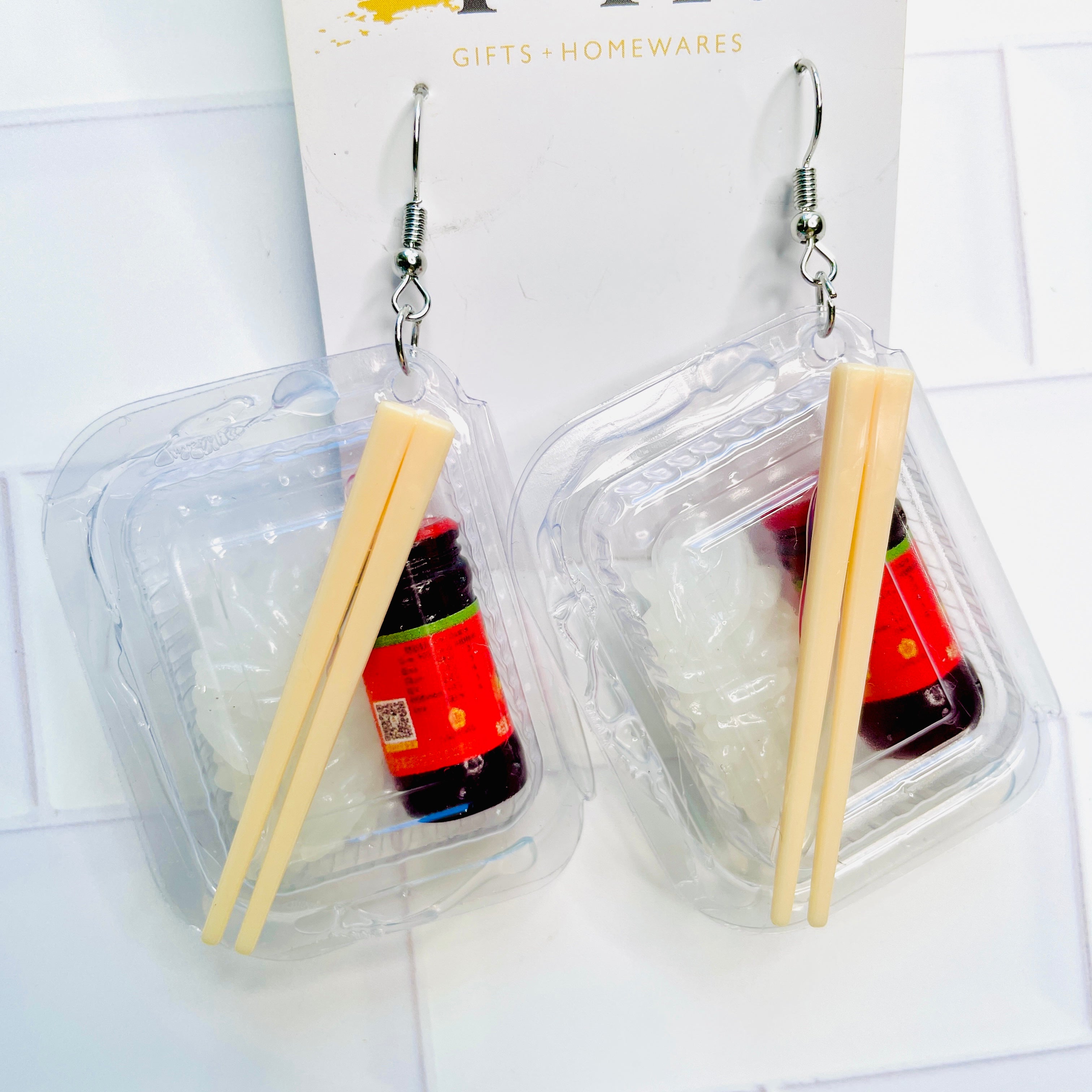 Bento Box Earrings - Rice
