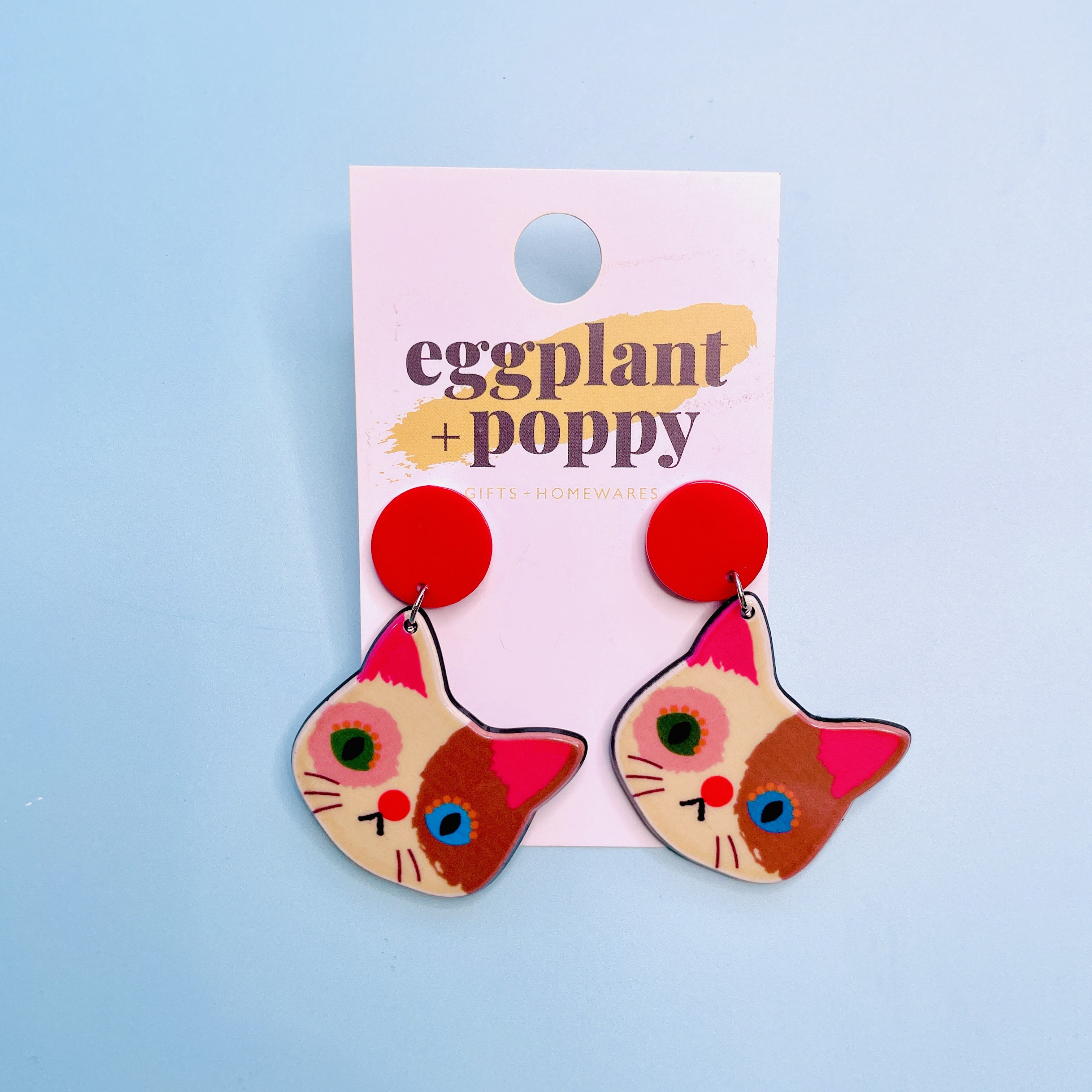 Patchwork Kitty Earrings