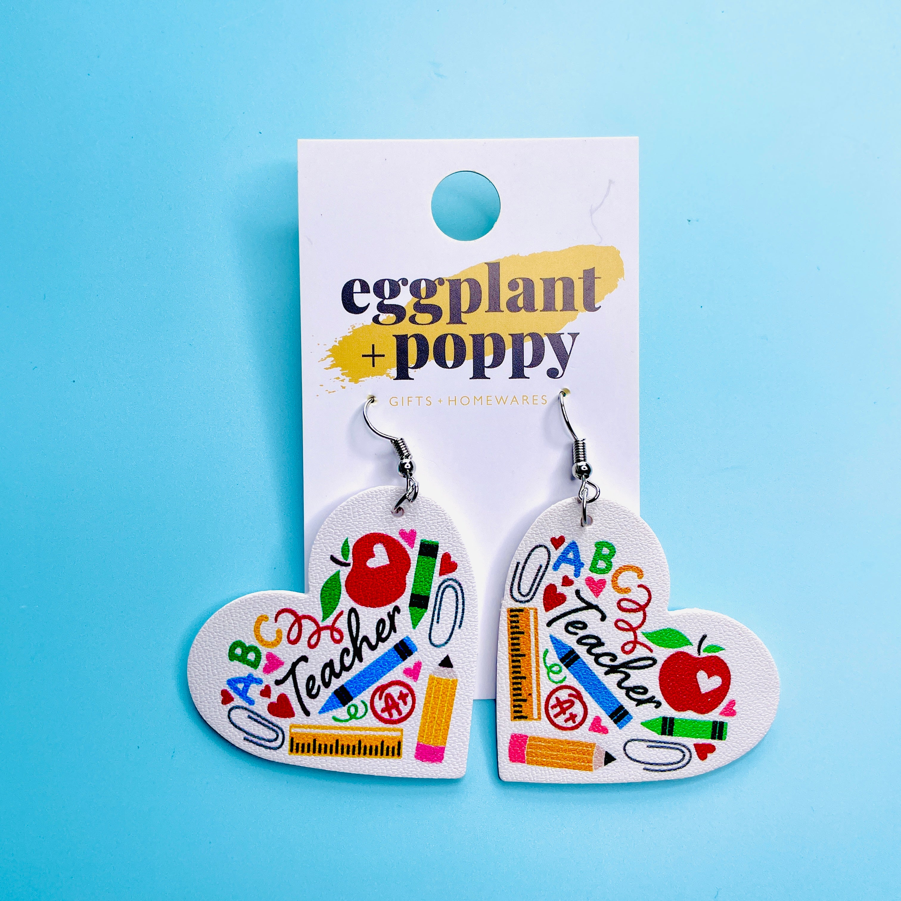 Teacher Heart Earrings