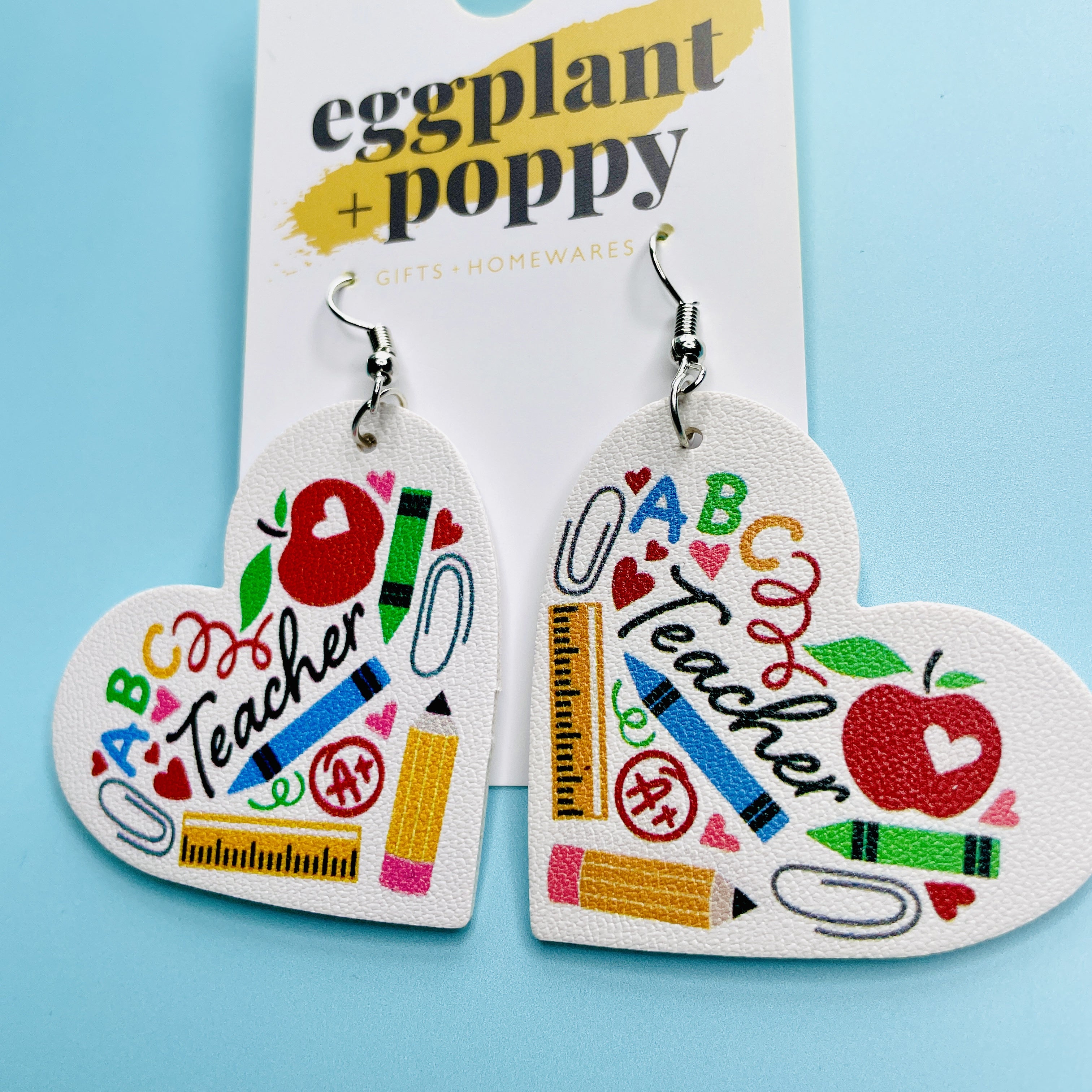 Teacher Heart Earrings