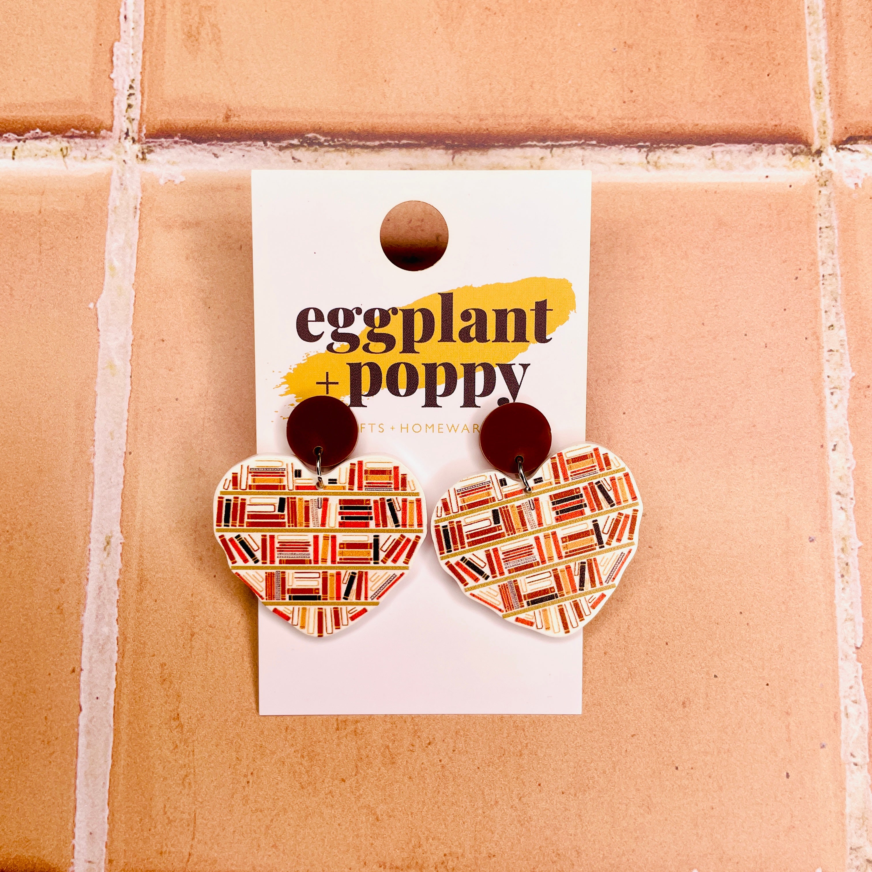 Book Heart Earrings