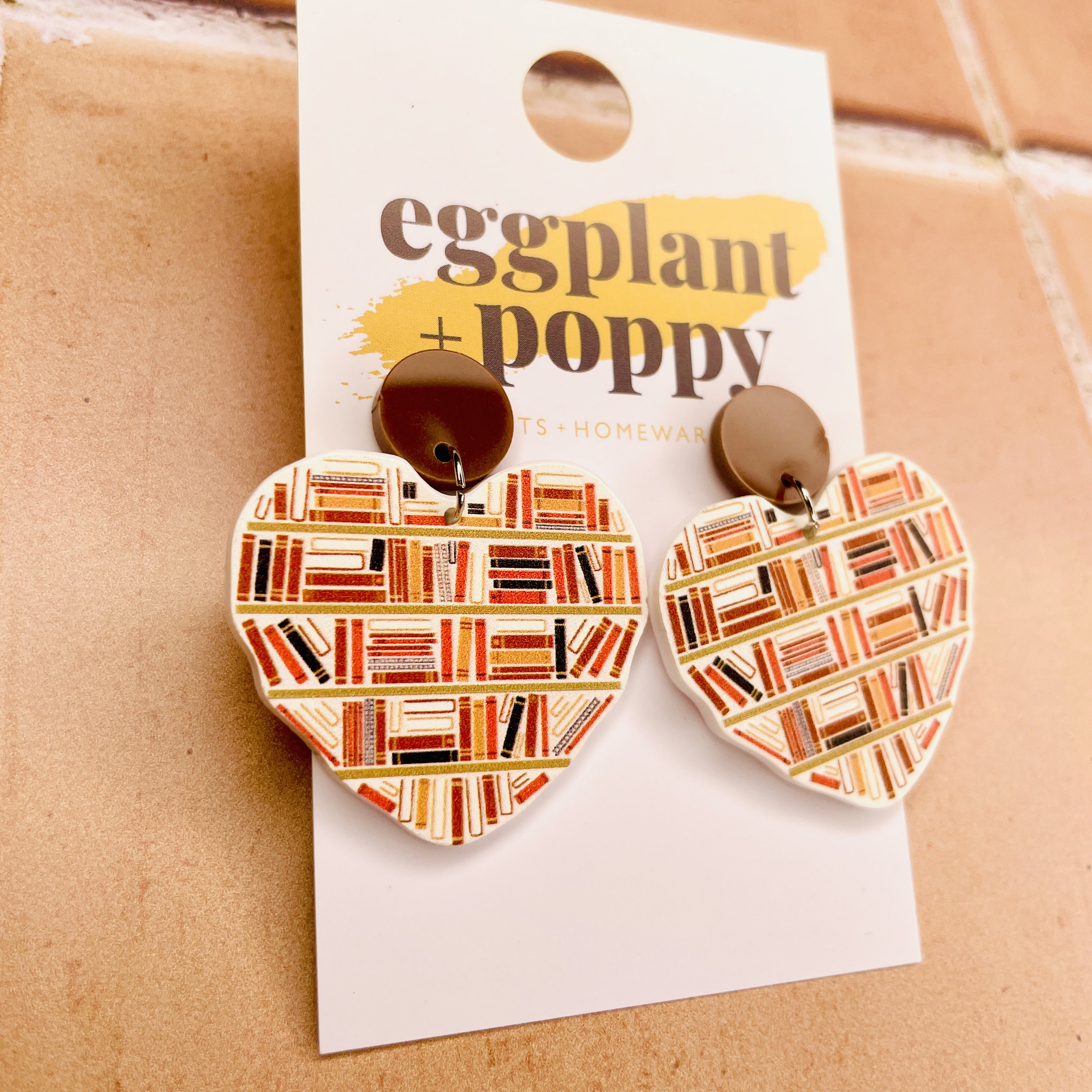 Book Heart Earrings