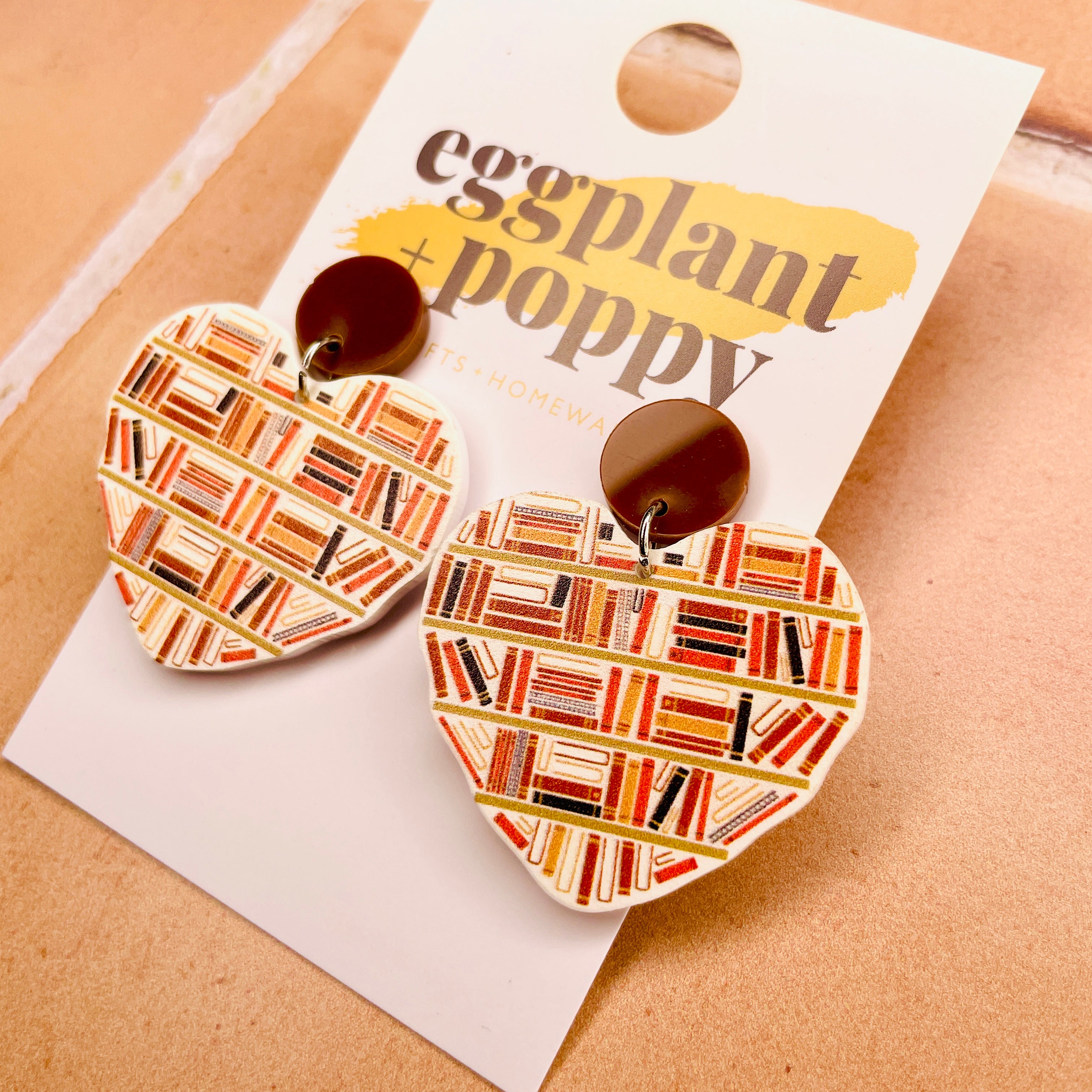 Book Heart Earrings