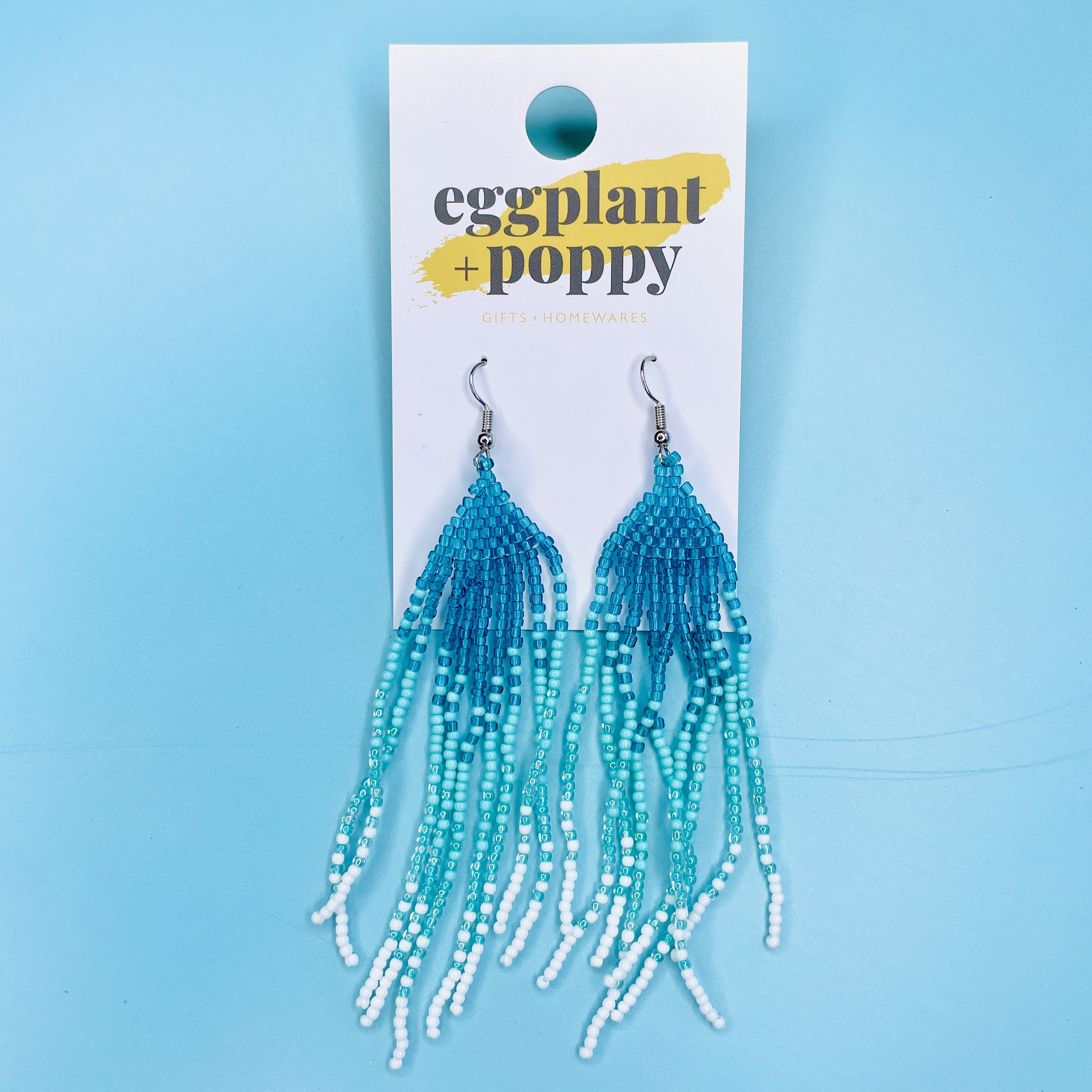 Blue Beaded Earrings