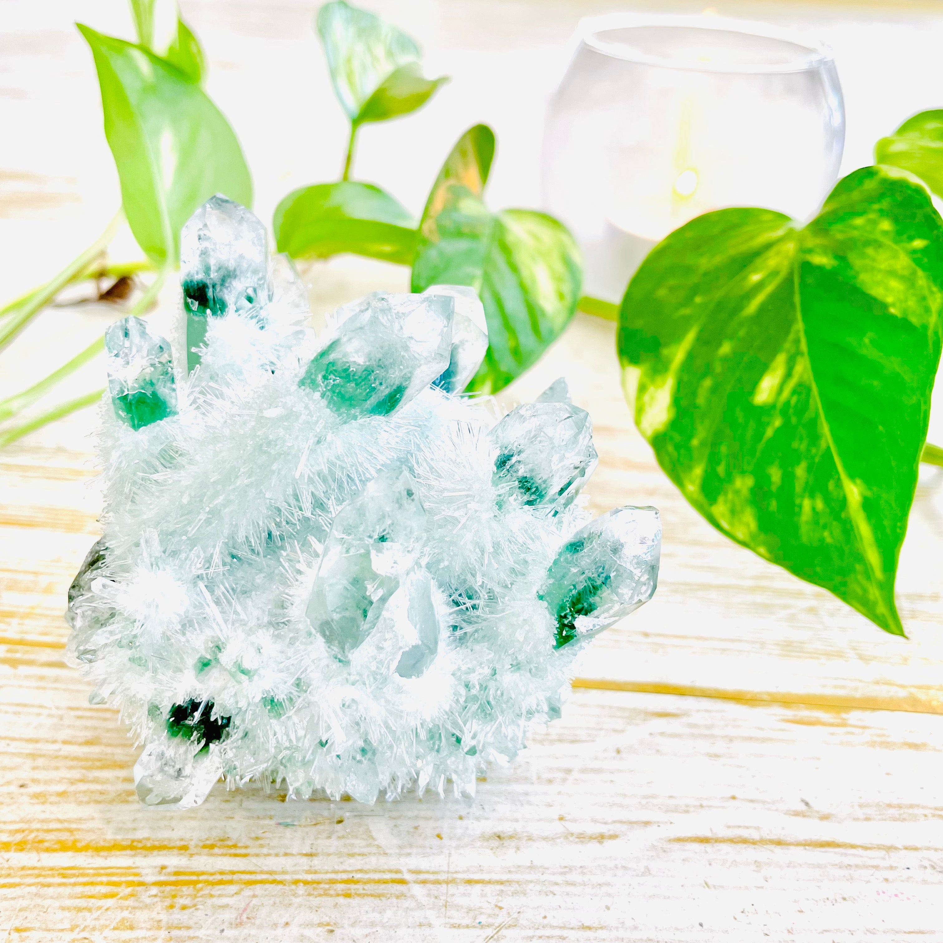 Phantom Quartz- Green Cluster