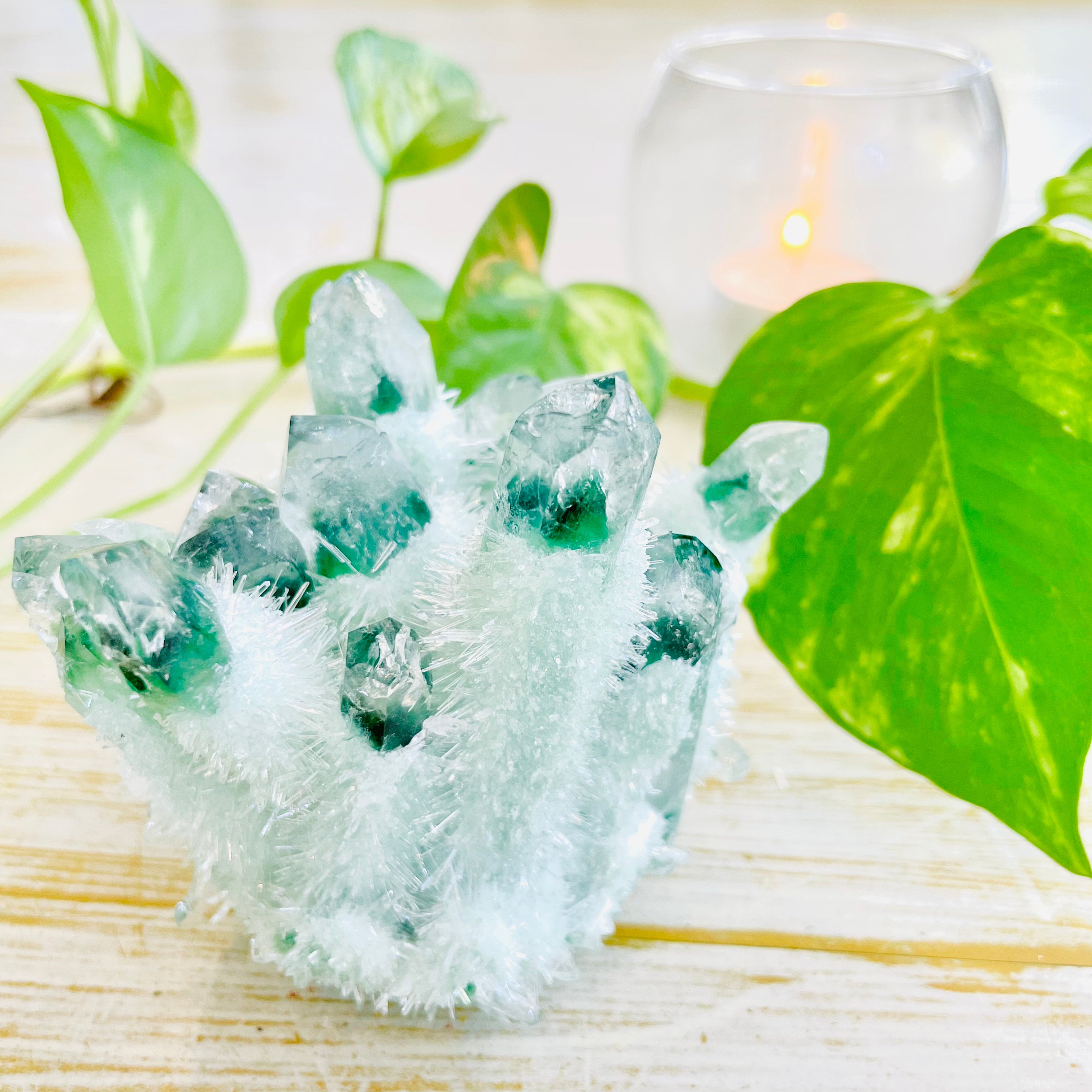 Phantom Quartz- Green Cluster