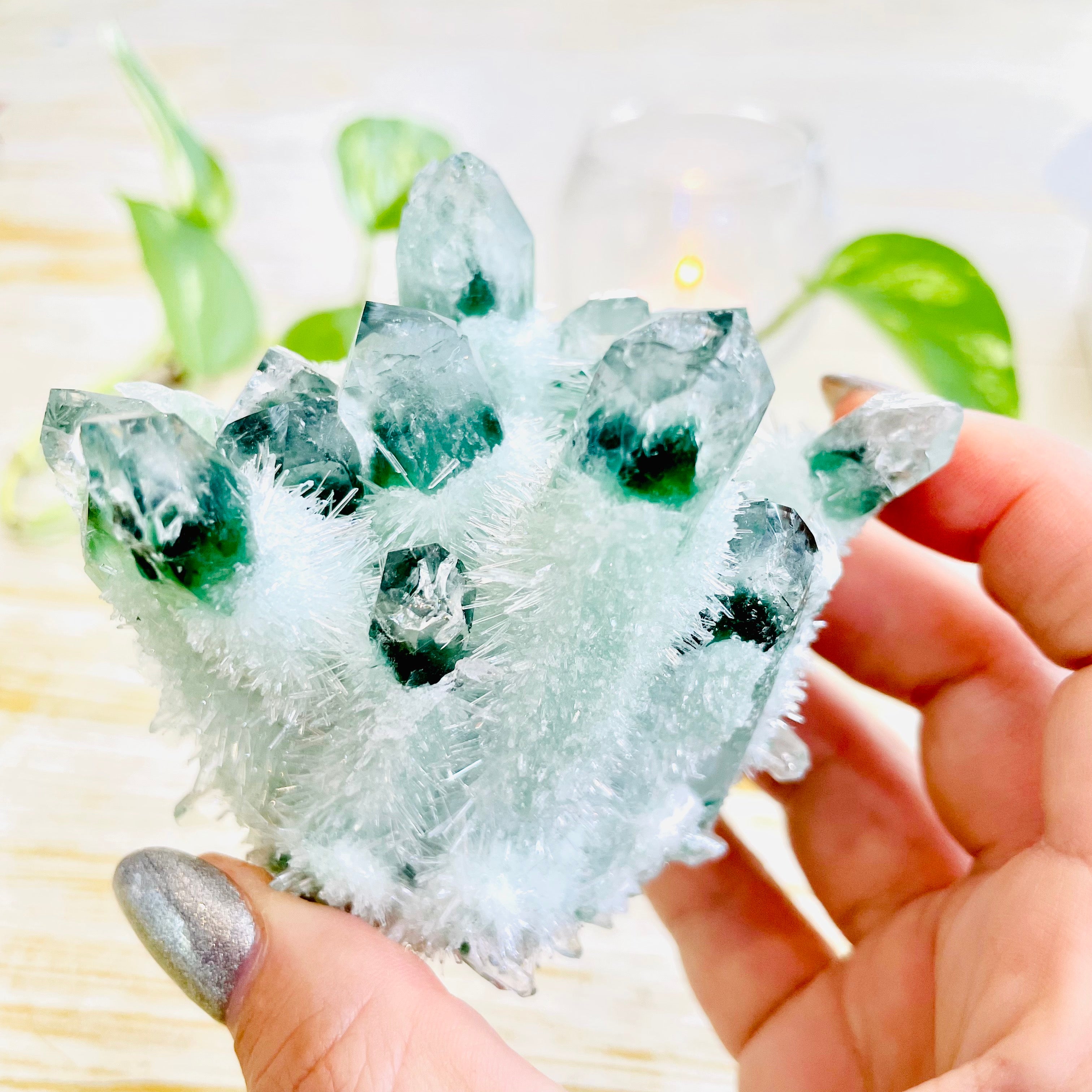 Phantom Quartz- Green Cluster