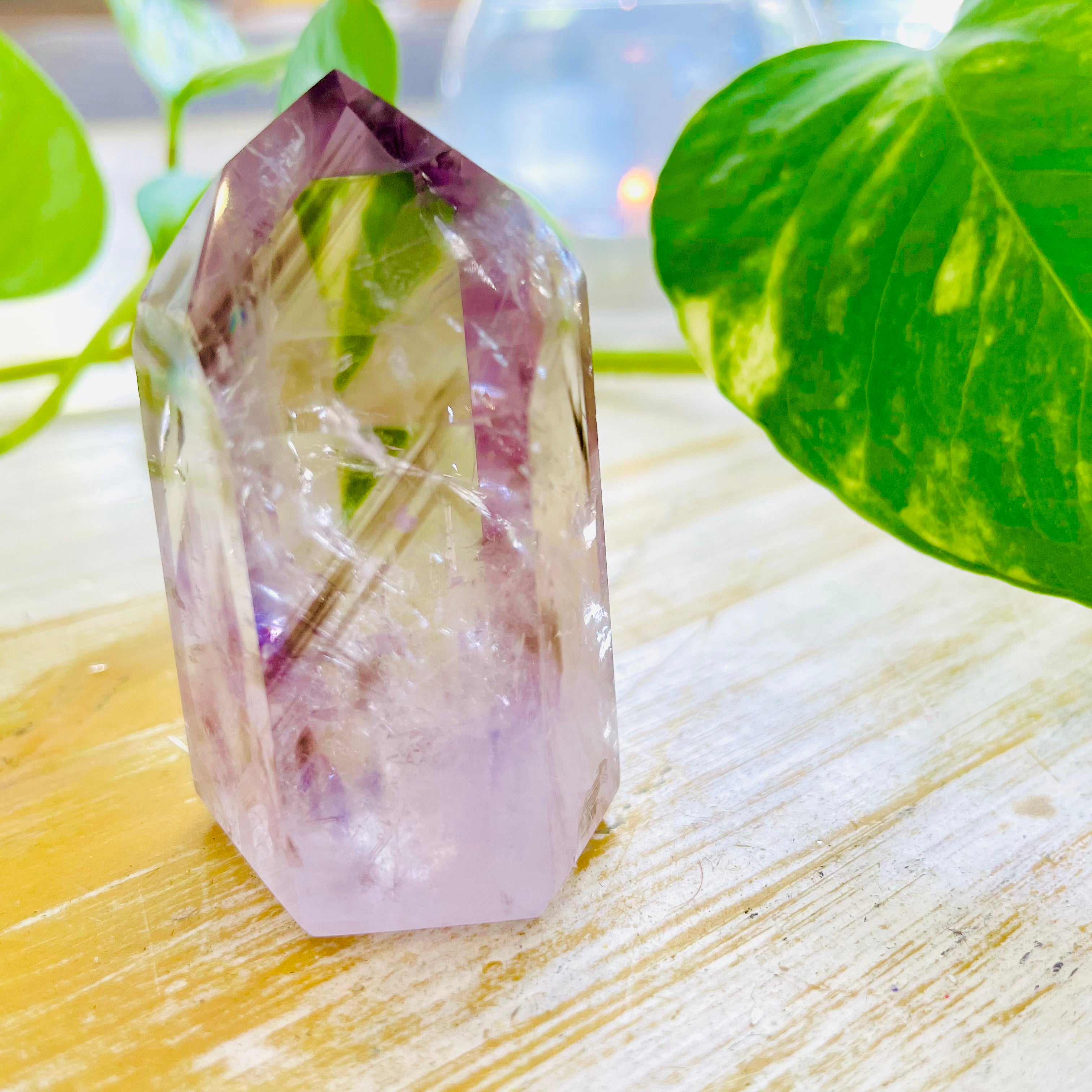 Polished Amethyst With Phantom Inclusions