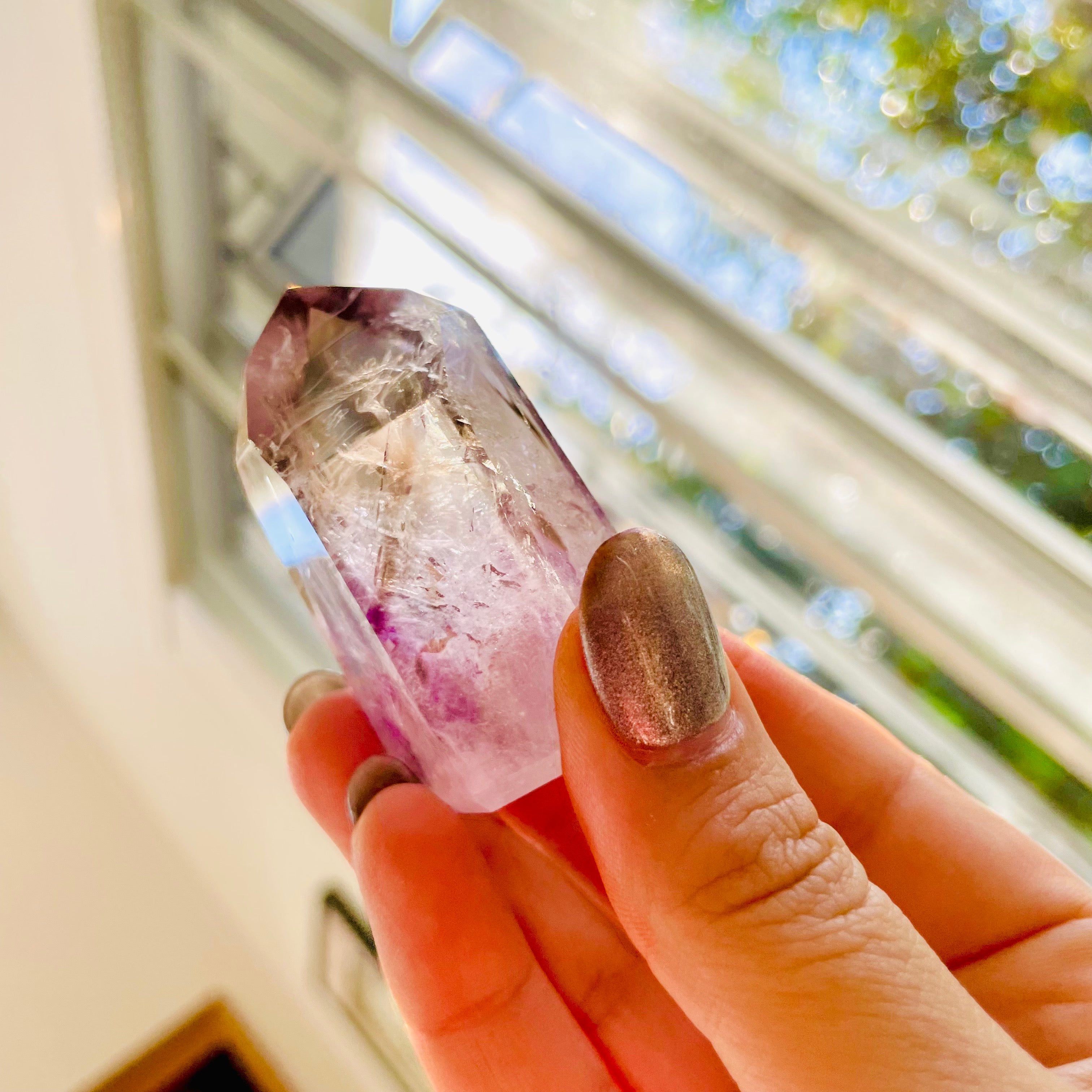 Polished Amethyst With Phantom Inclusions