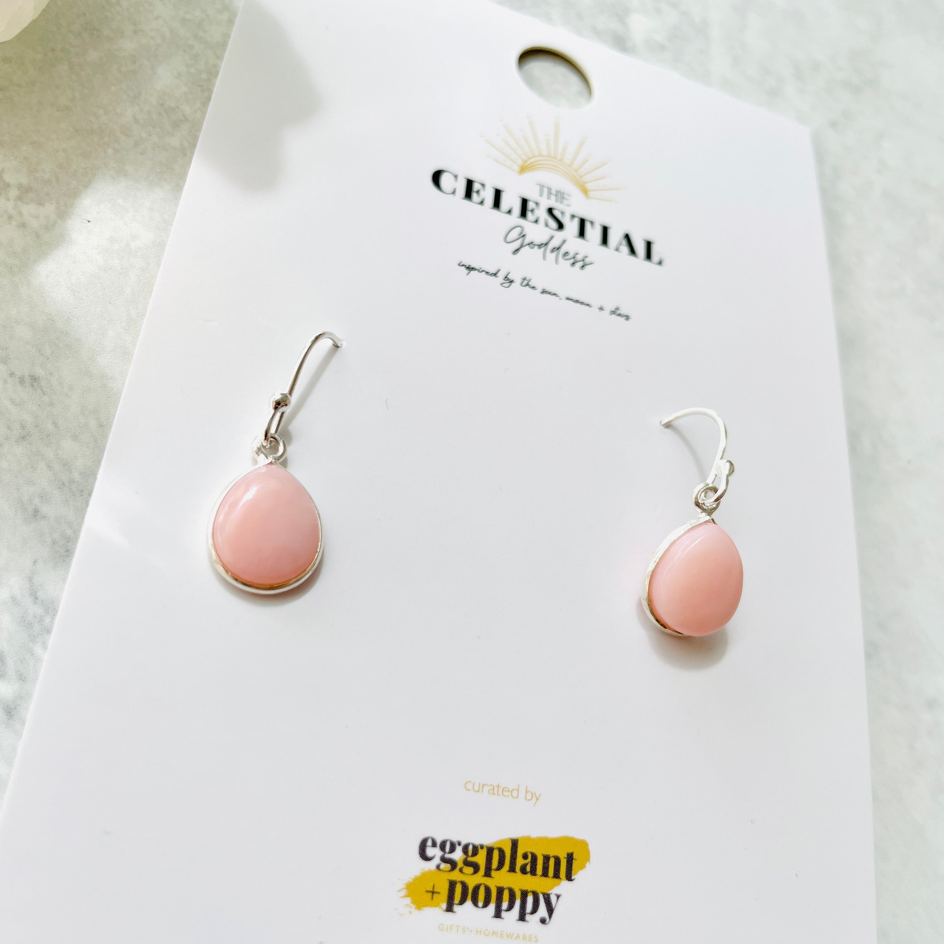 Pink Opal Drop Earrings