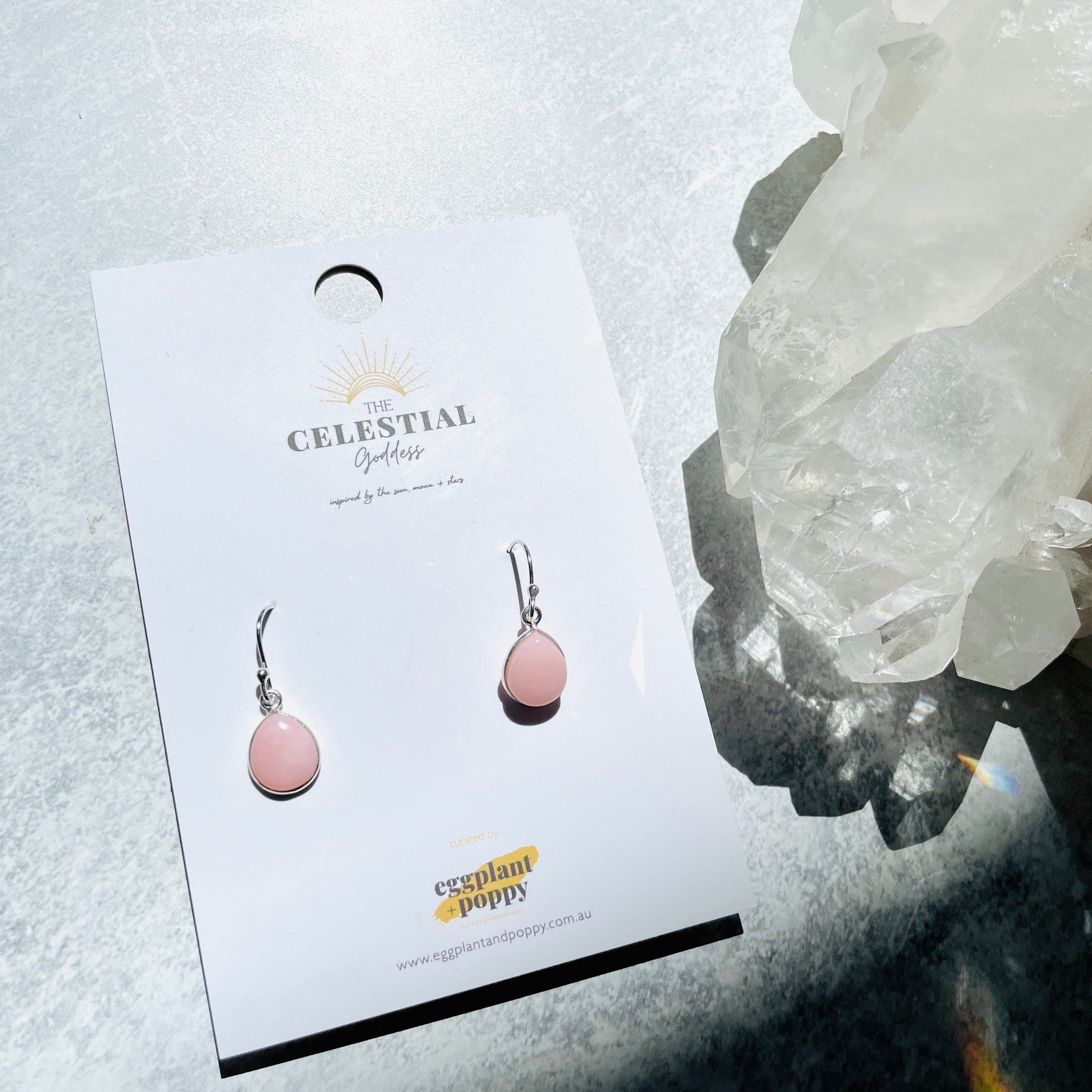 Pink Opal Drop Earrings