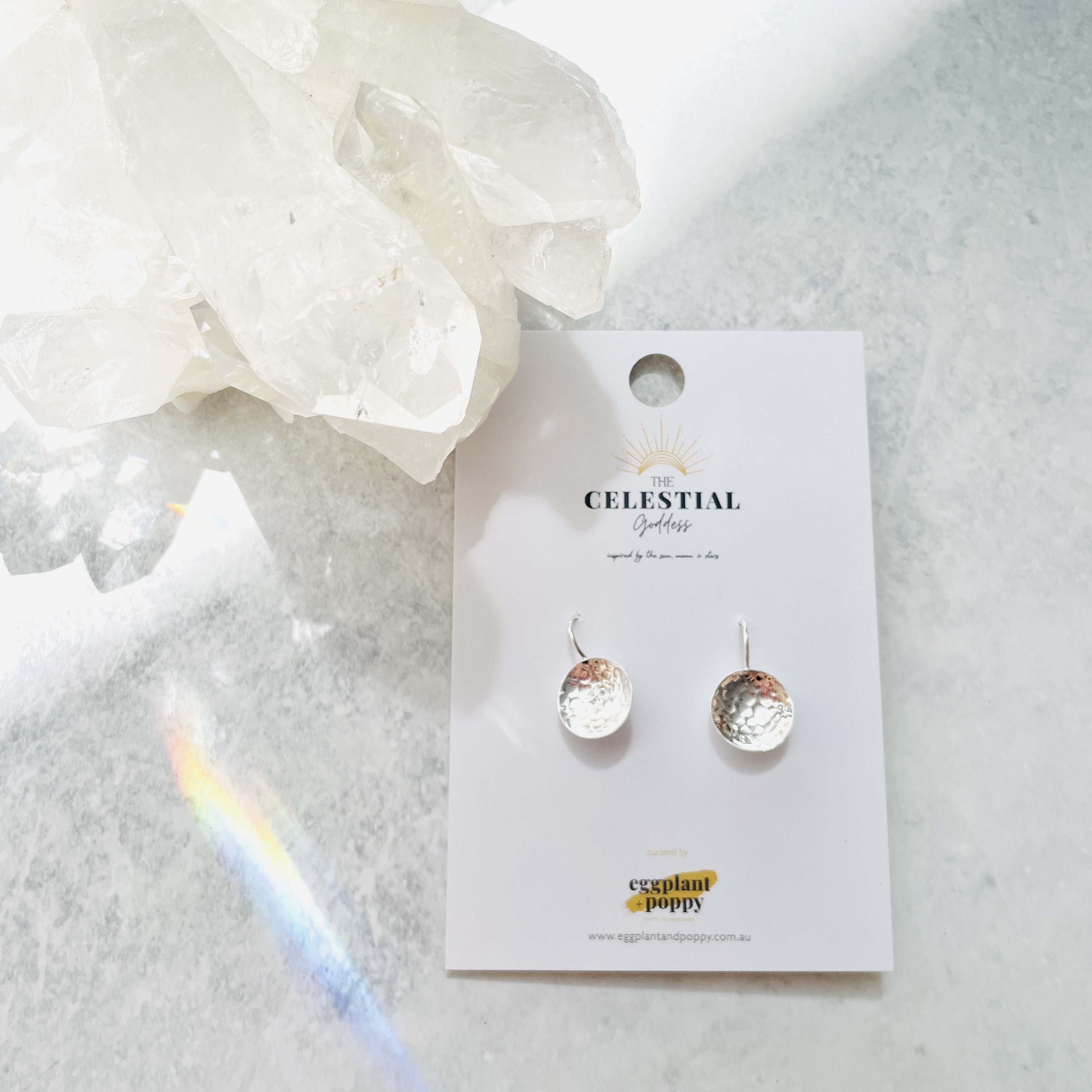 Hammered Silver Disc Earrings