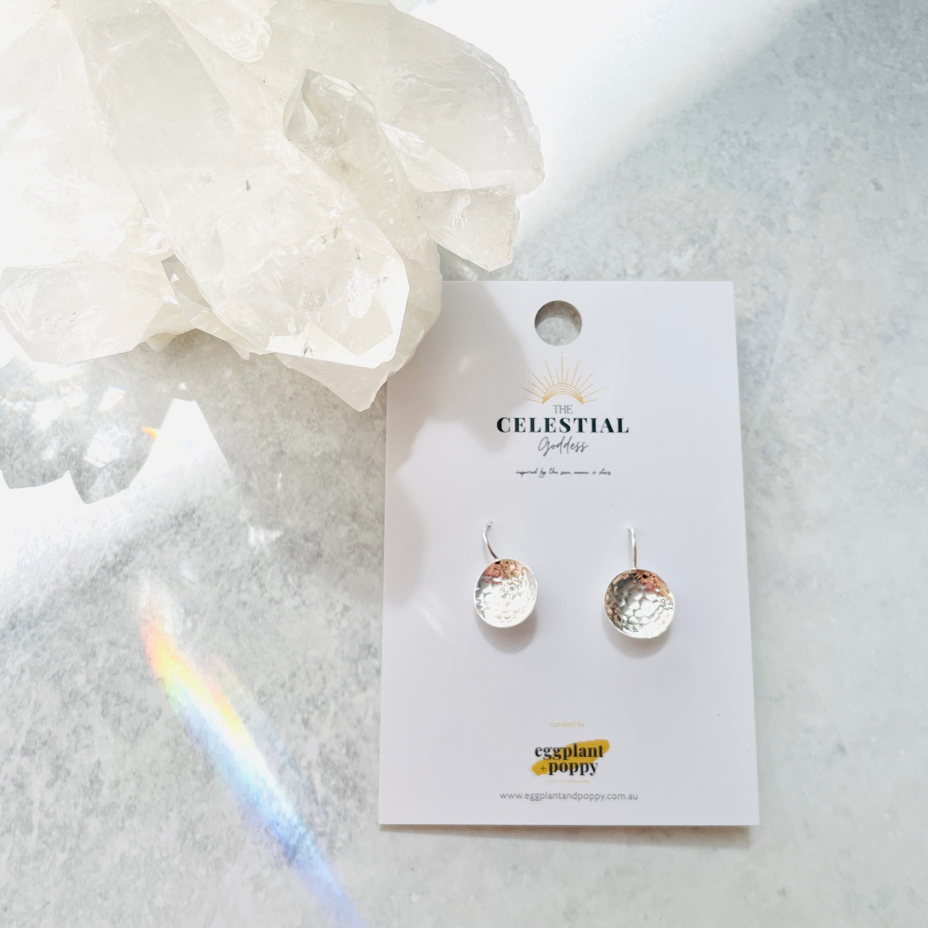 Hammered Silver Disc Earrings