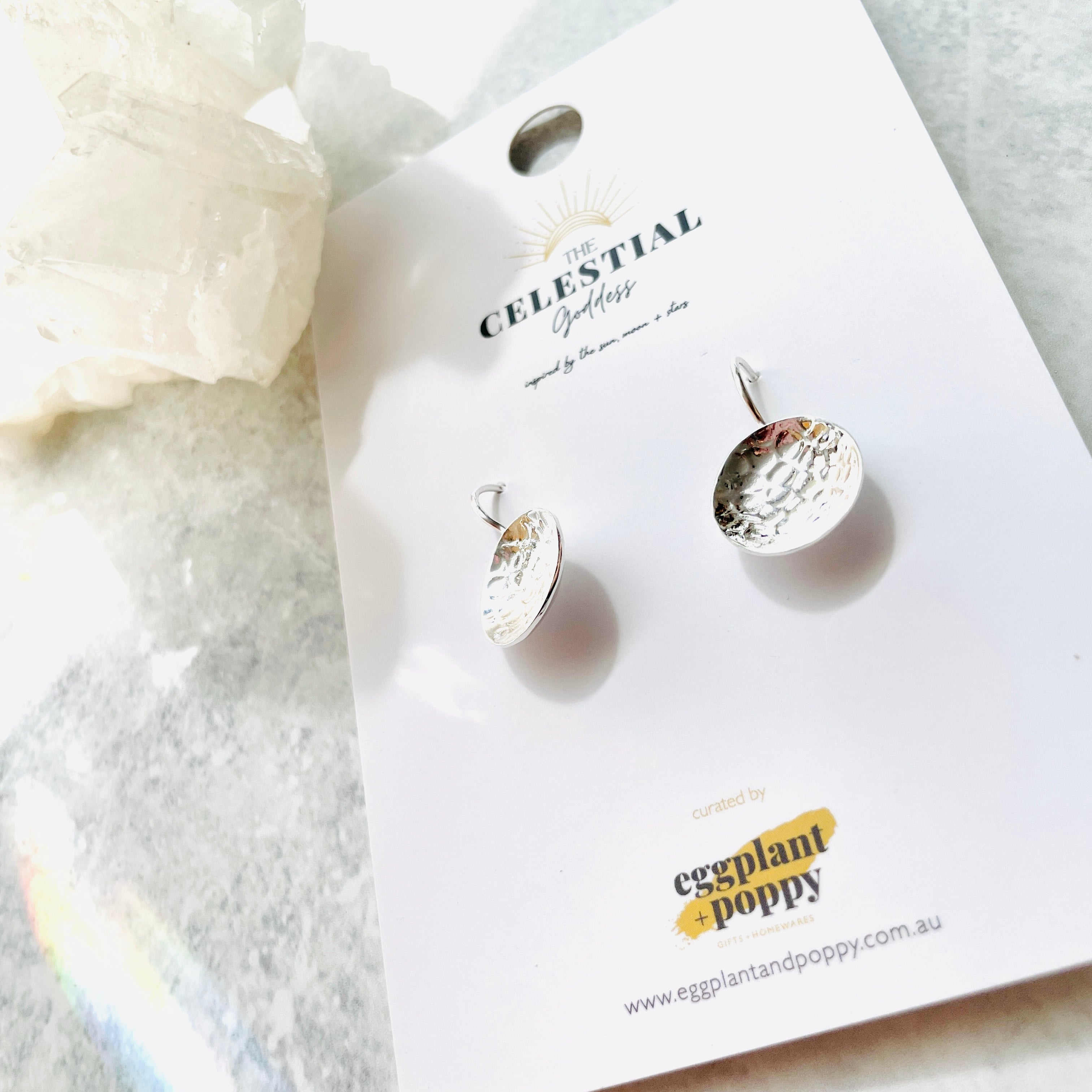 Hammered Silver Disc Earrings
