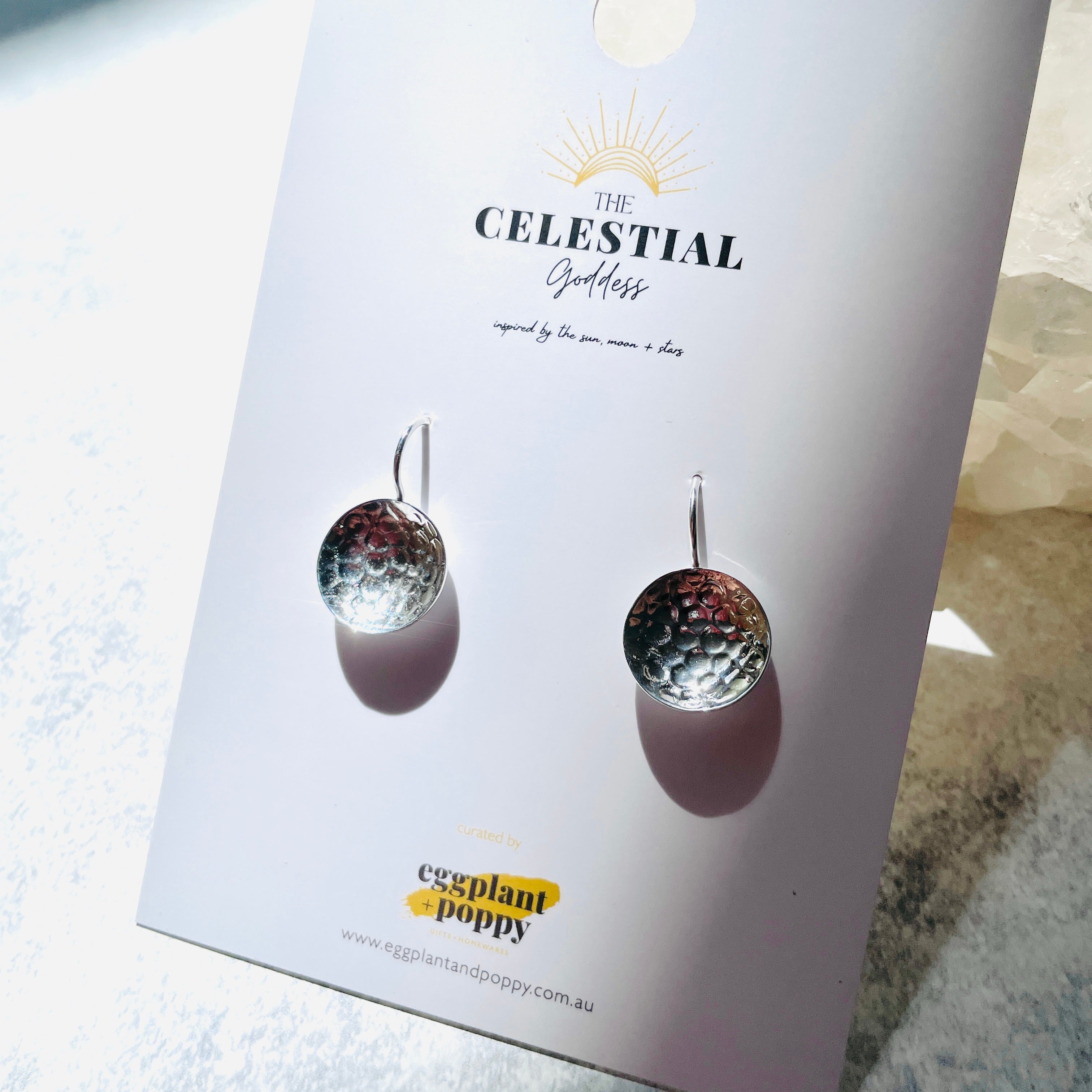 Hammered Silver Disc Earrings