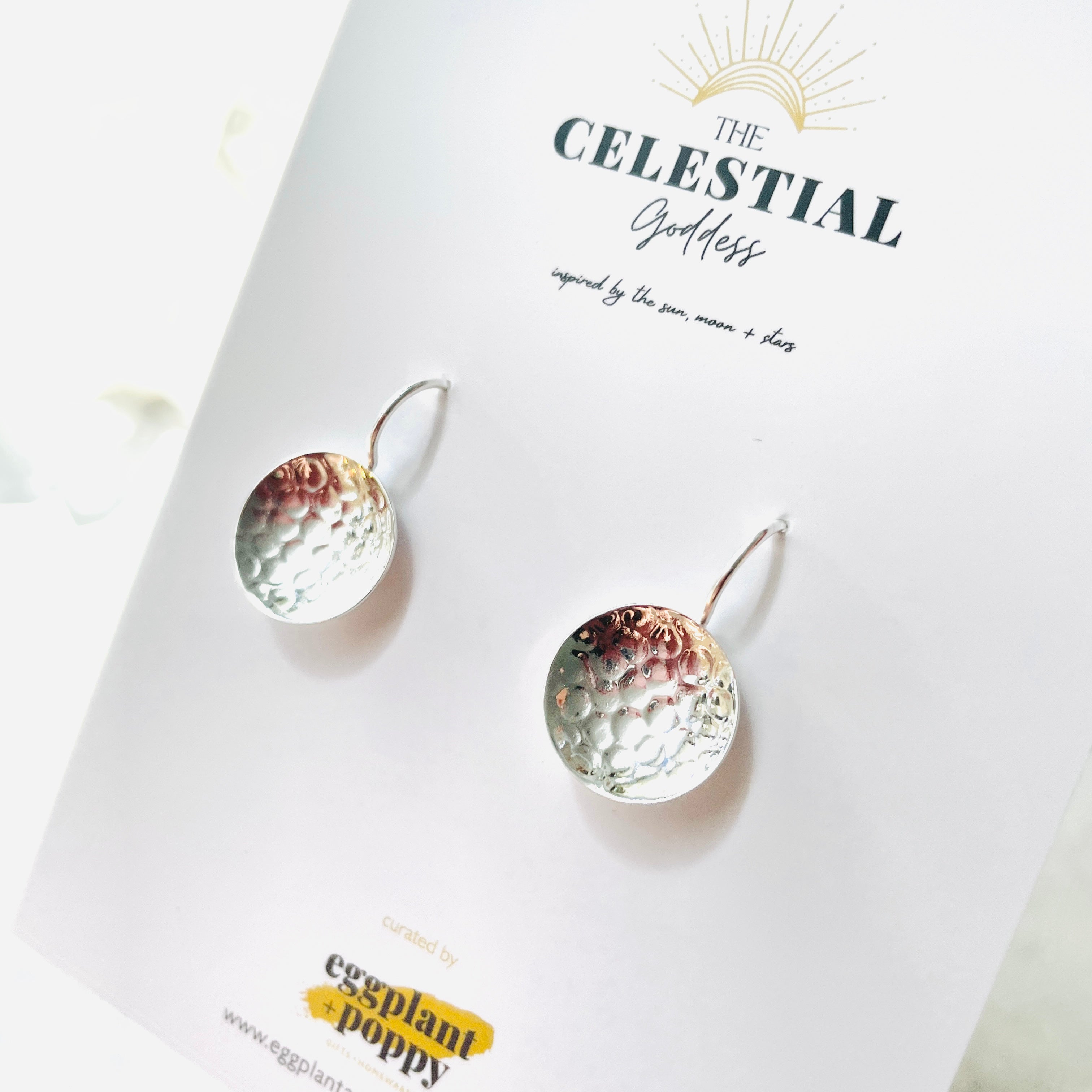 Hammered Silver Disc Earrings