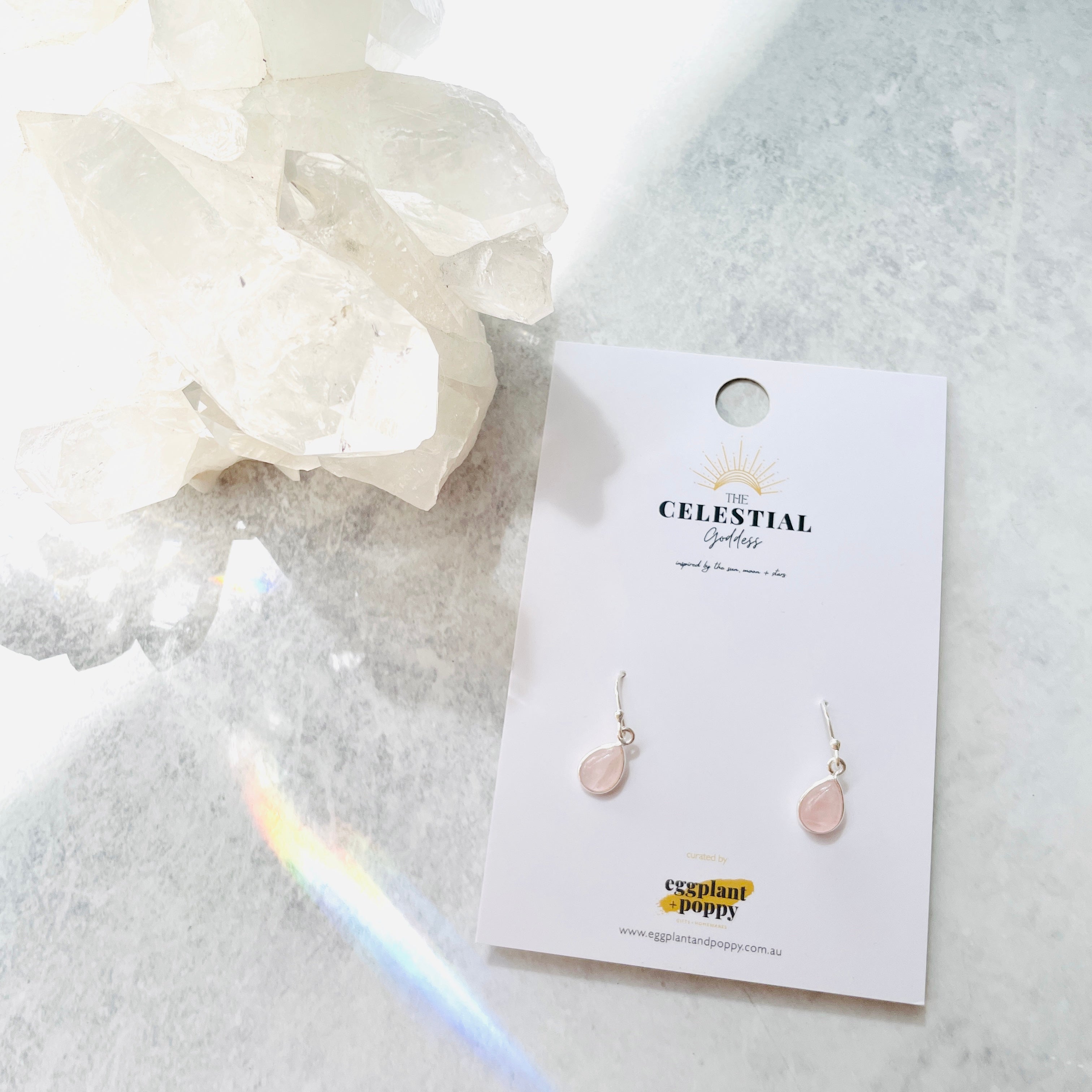 Rose Quartz Drop Earrings