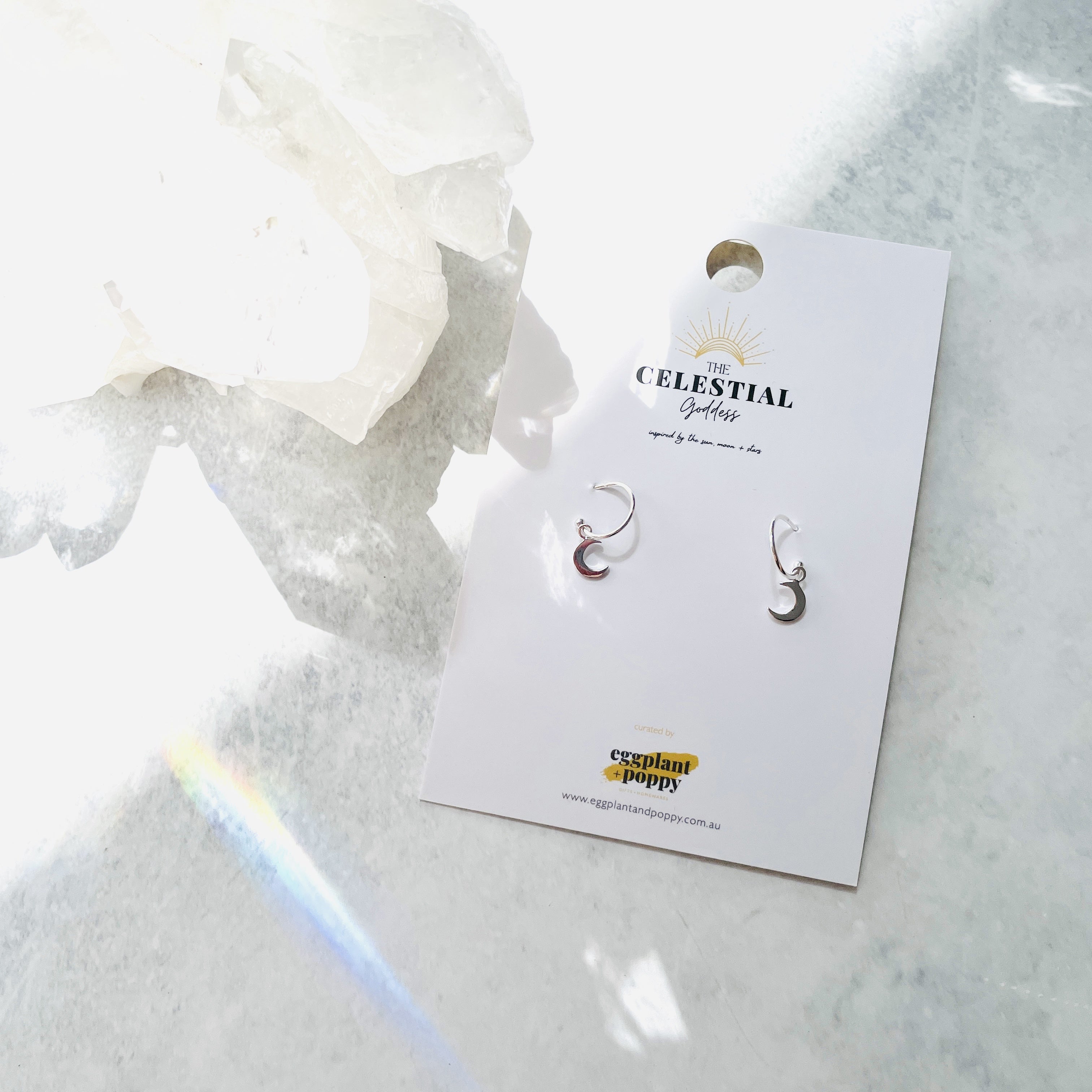 Moon Hoop Earrings