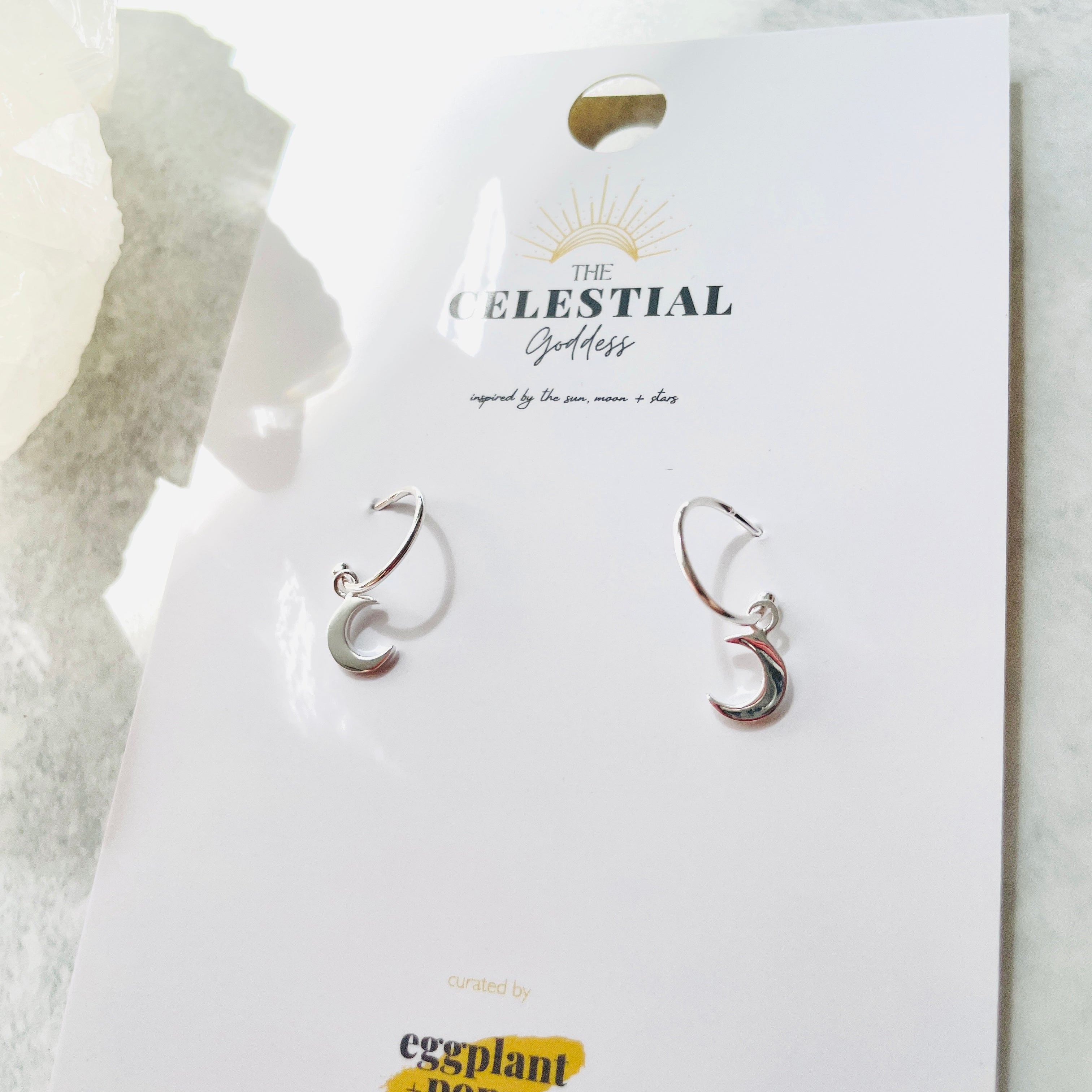 Moon Hoop Earrings