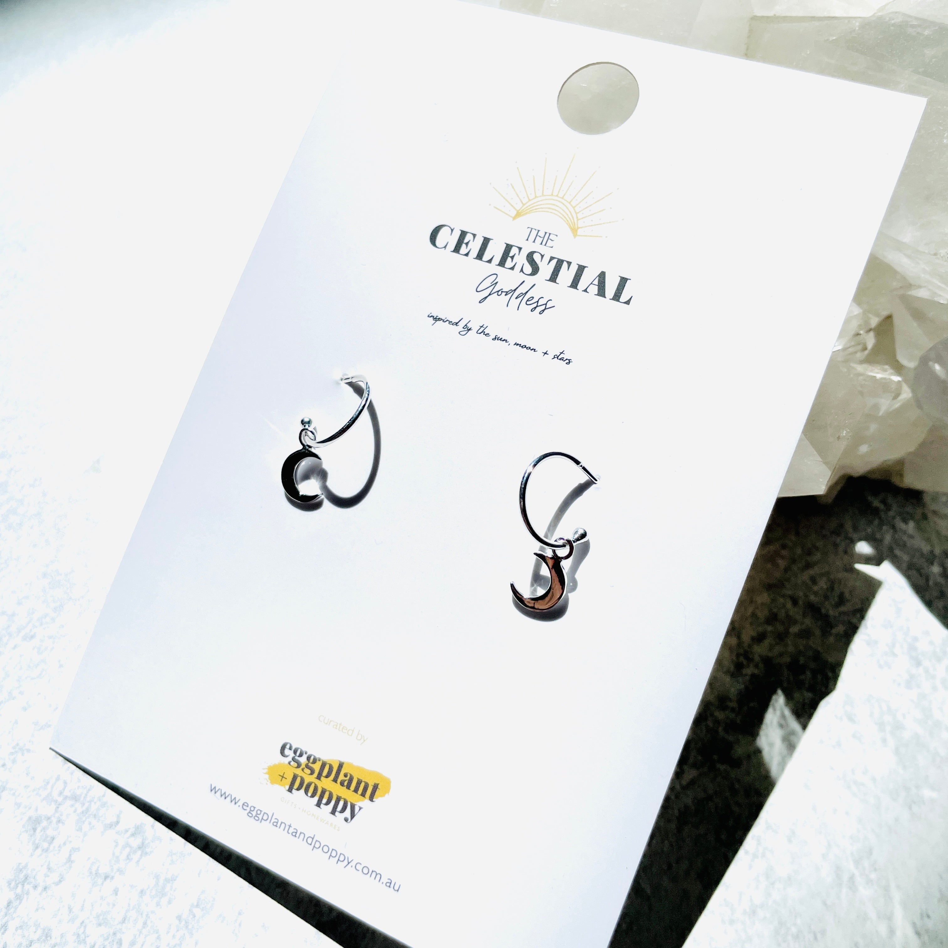 Moon Hoop Earrings