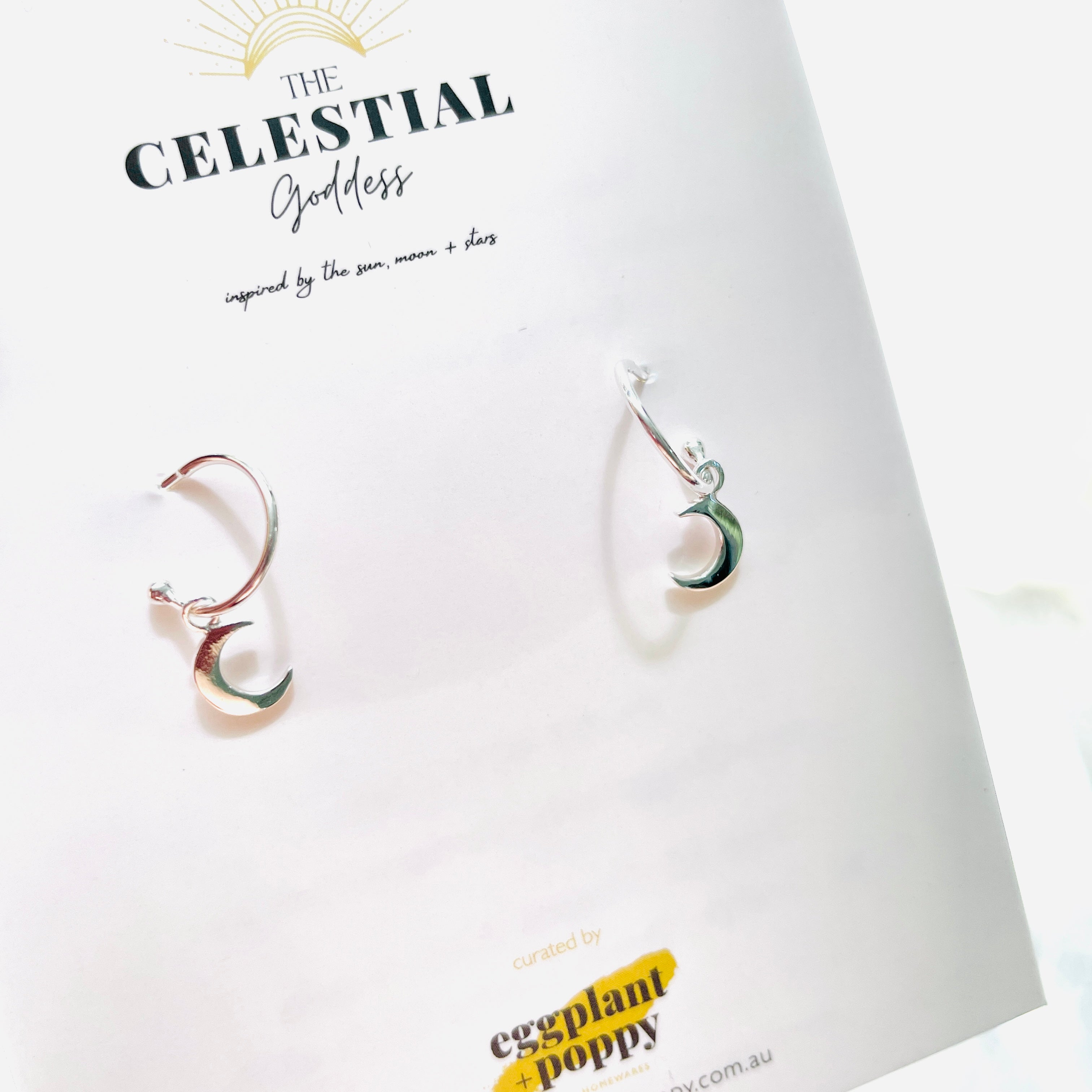 Moon Hoop Earrings