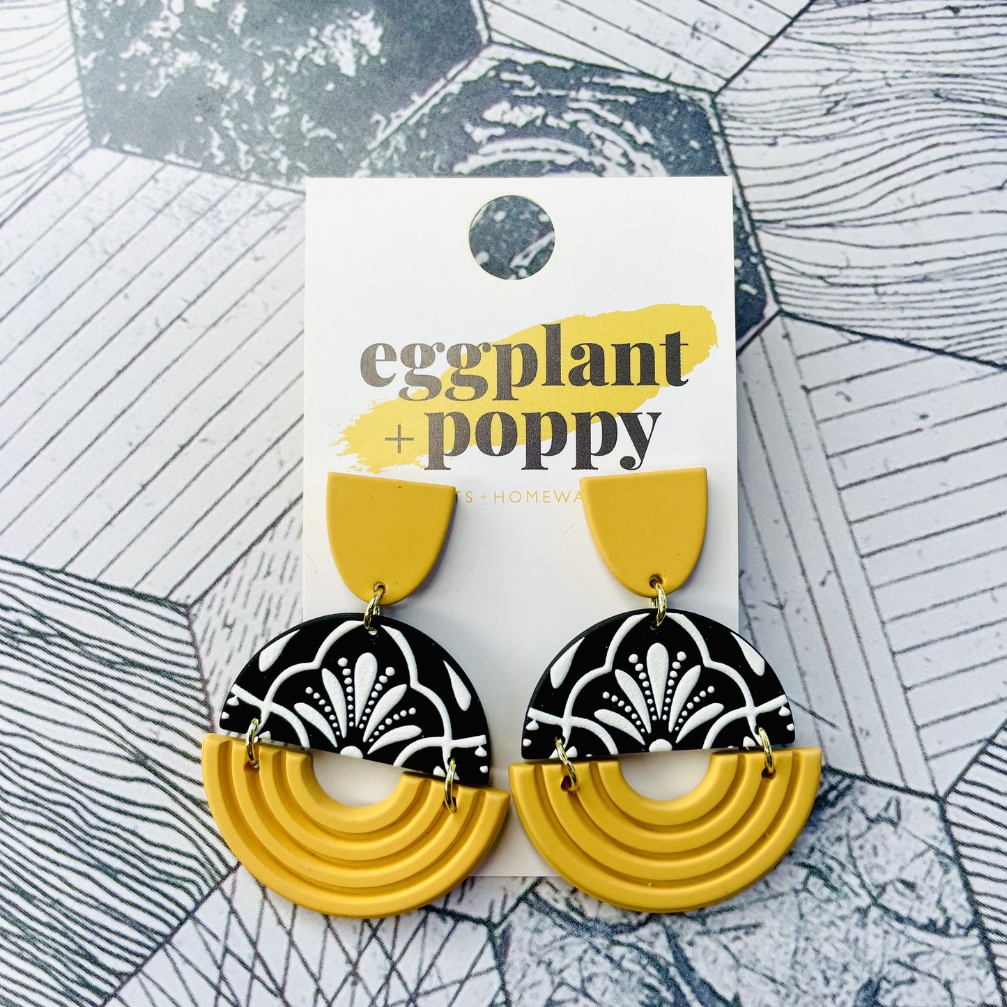 Mustard Deco Arch Earrings