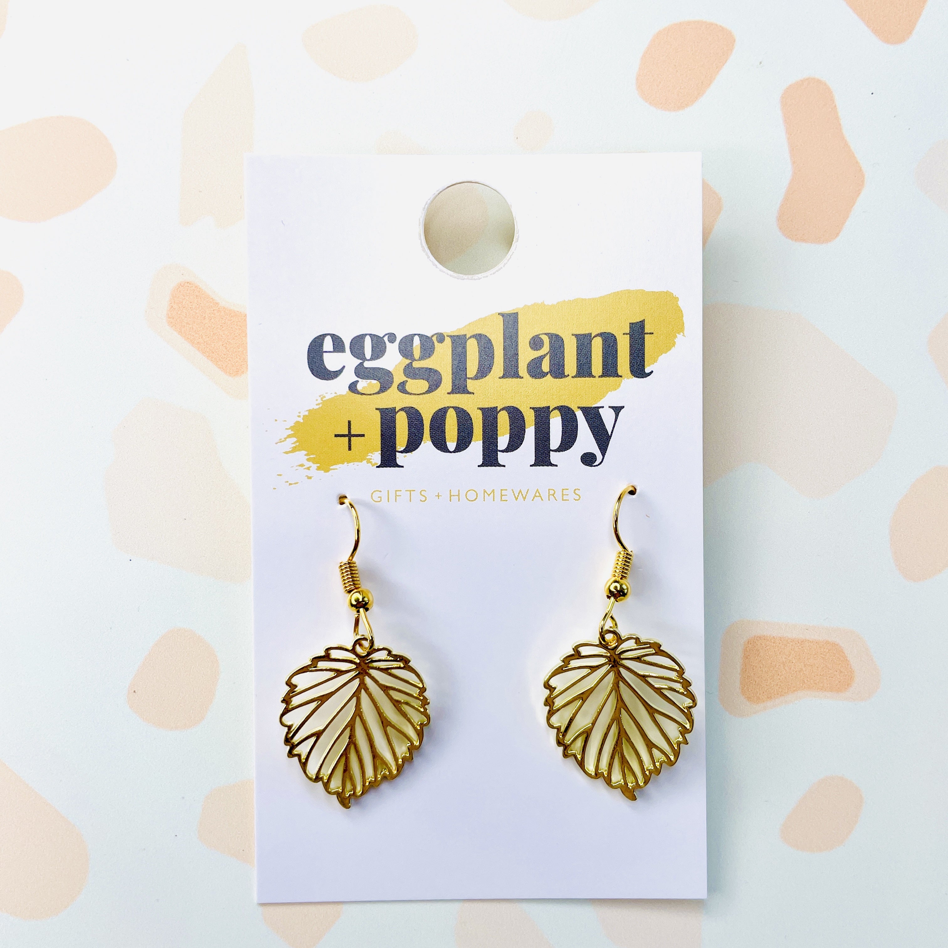 Gold Leaf Charm Earrings