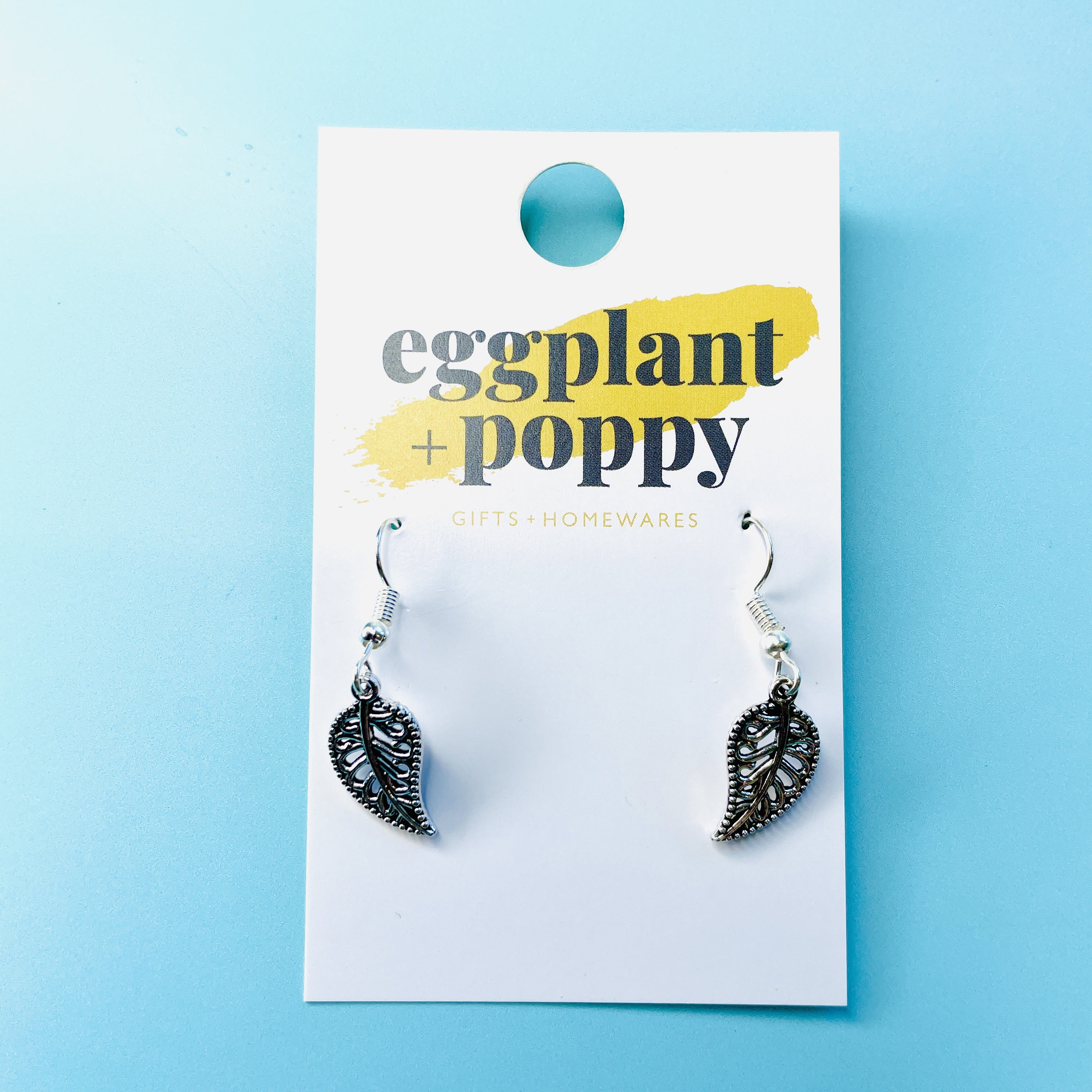 Silver Fern Charm Earrings