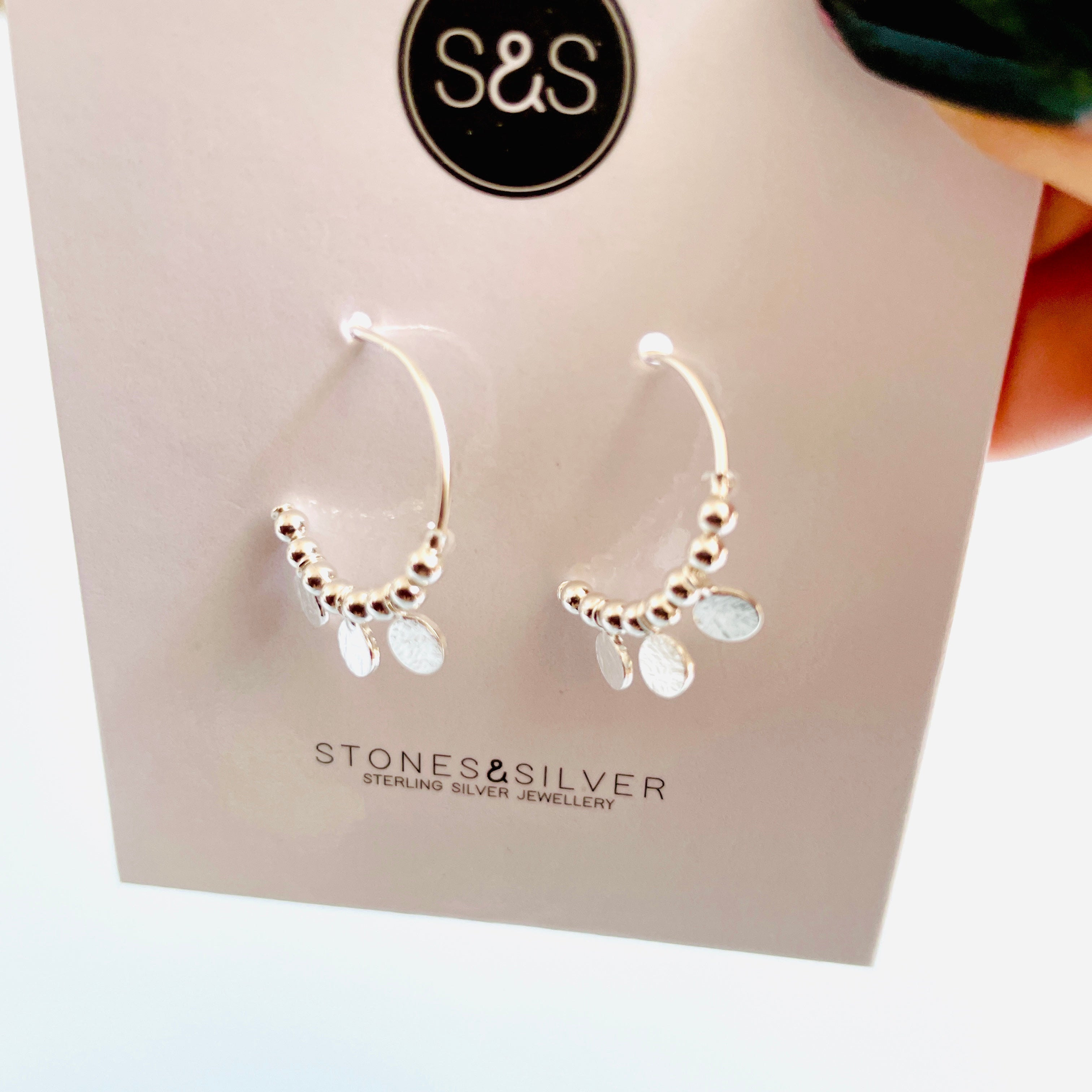 Boho Silver Hoop Earrings