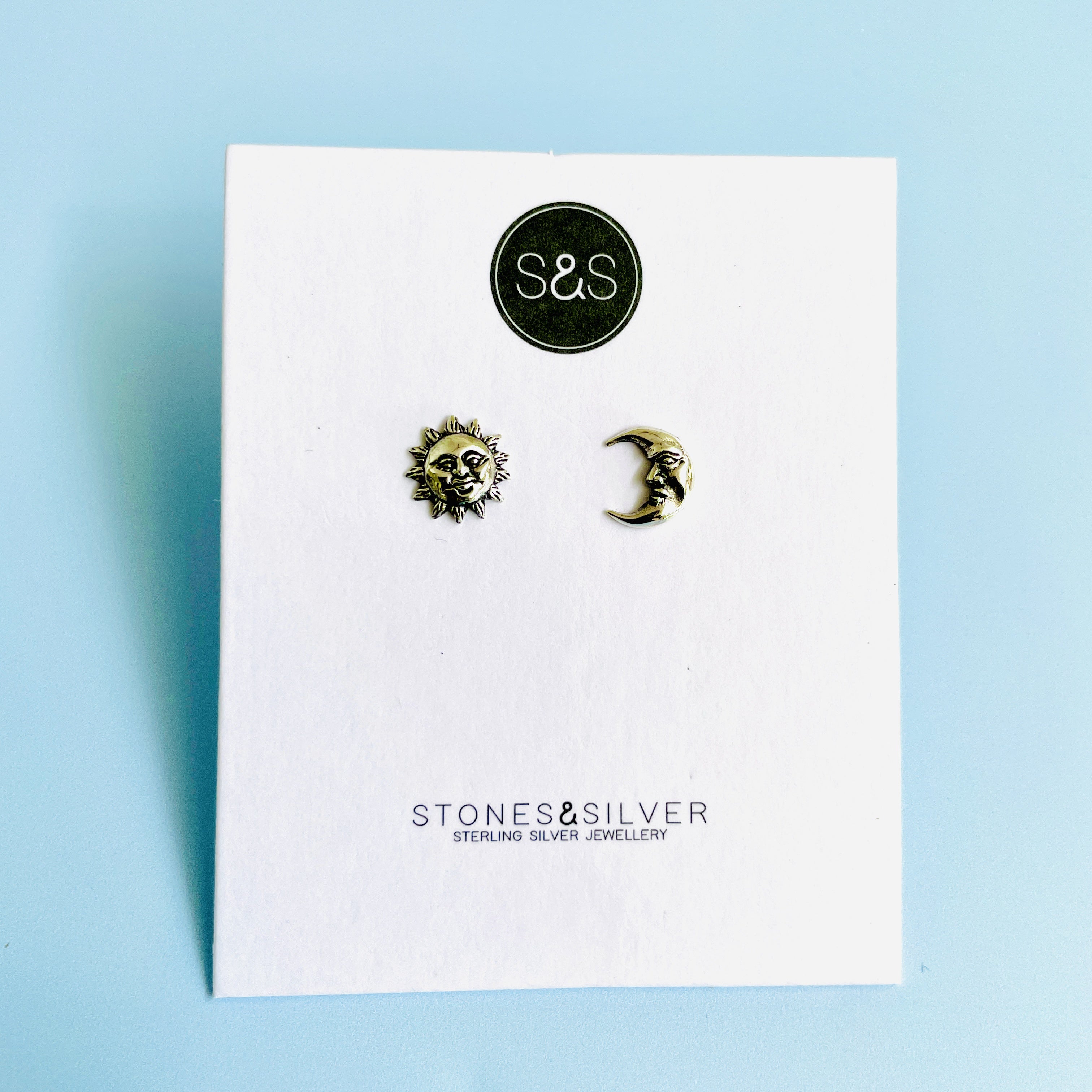 Sun & Moon Silver Studs
