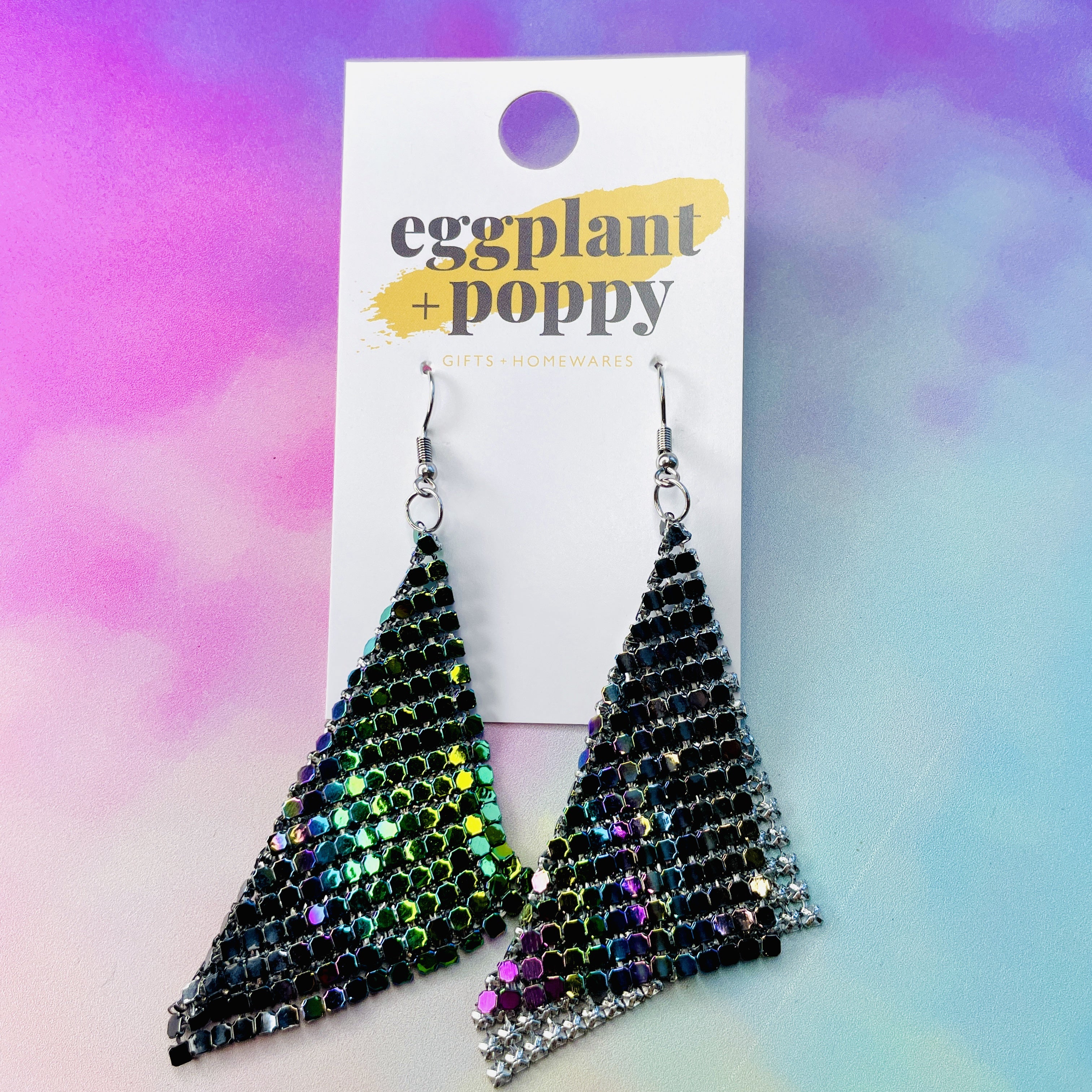 Holographic Glo Mesh Earrings