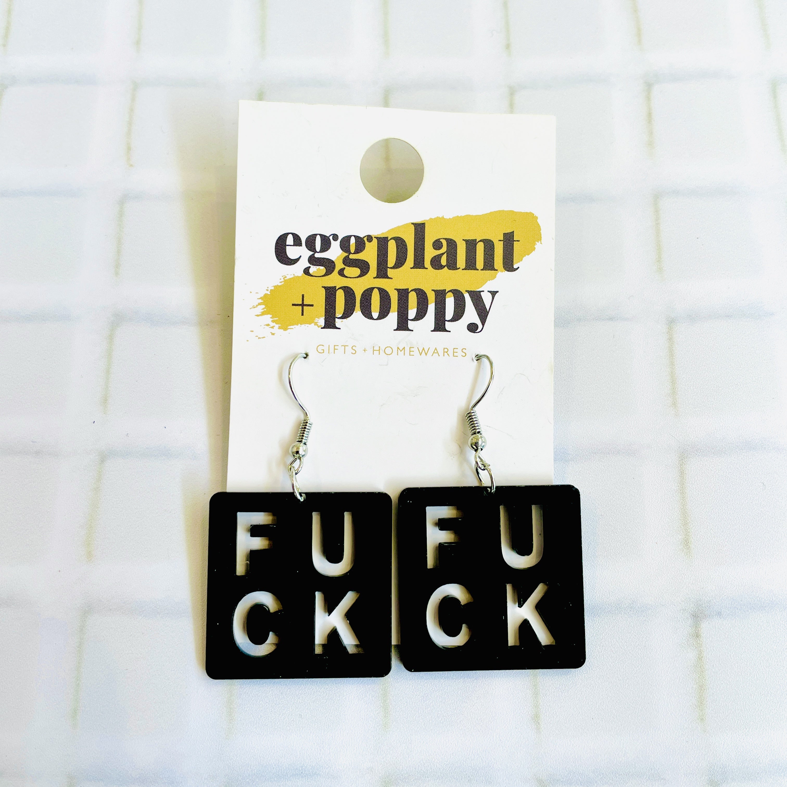 Cut Out Earrings - Fuck