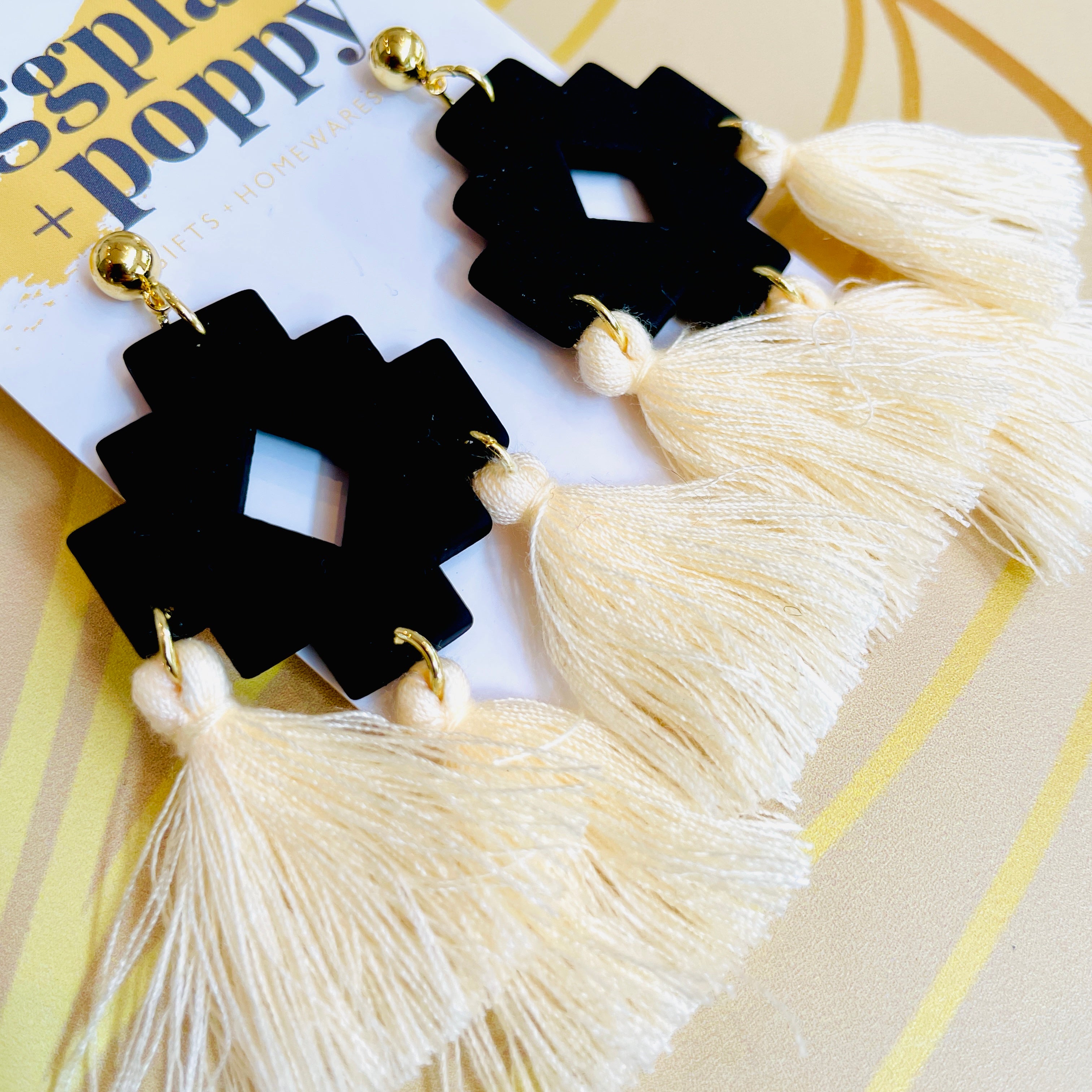 Geometric Tassel Earrings