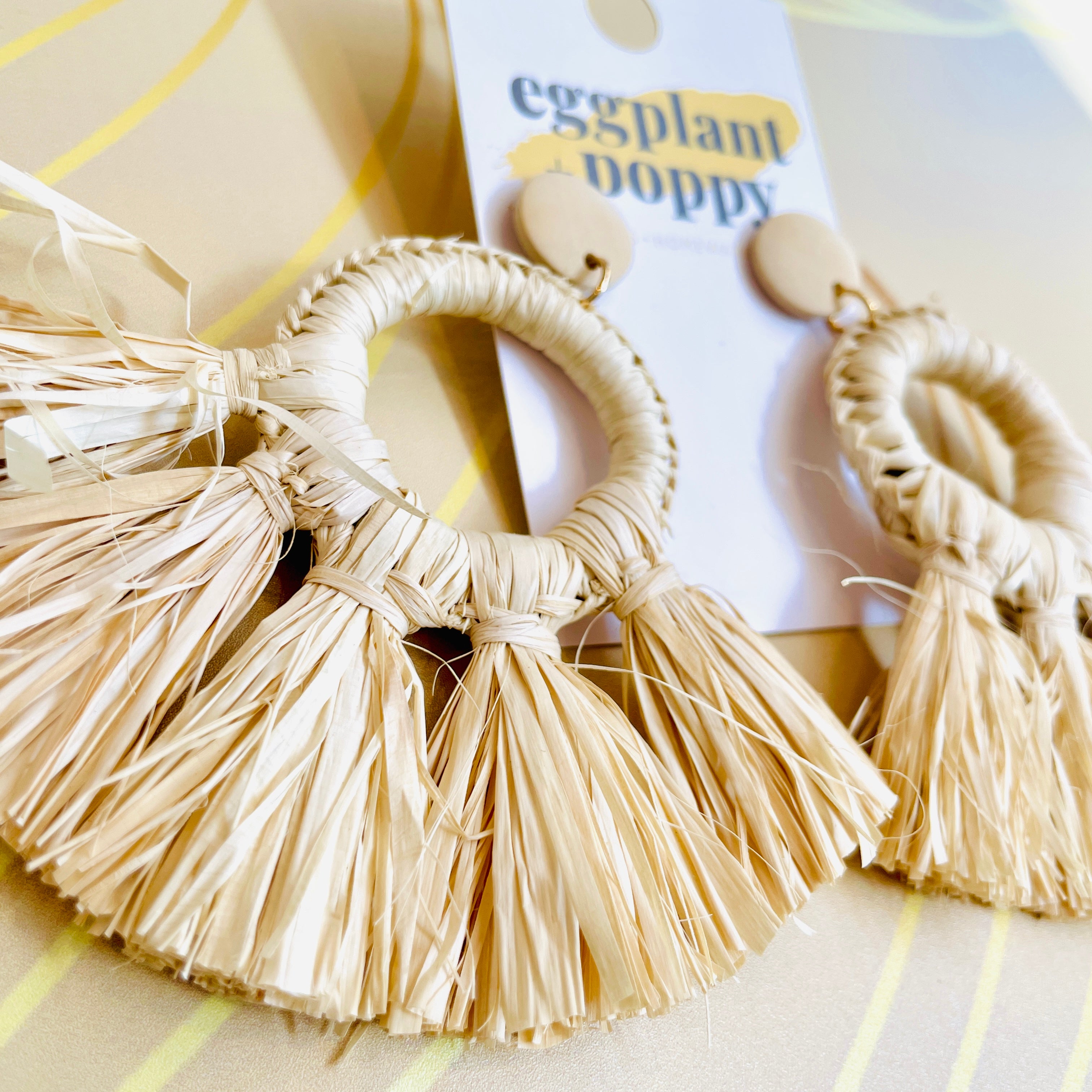 Large Round Rattan Earrings