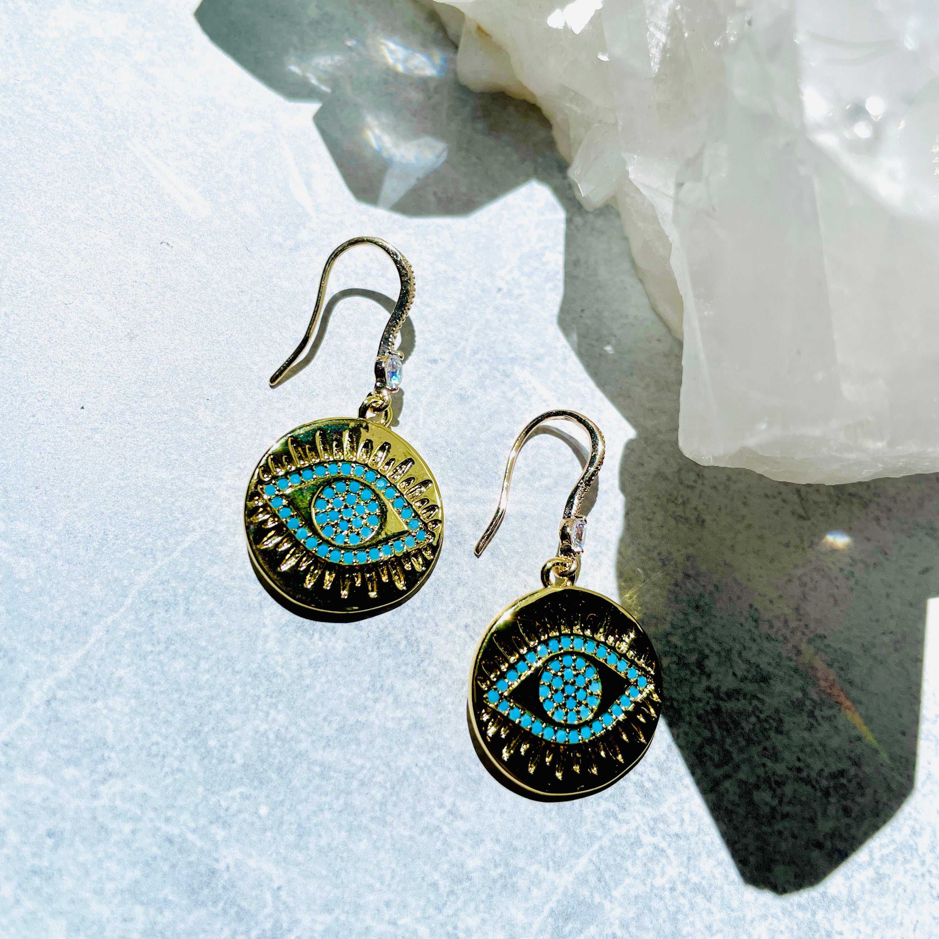 Evil Eye Pavè Earrings