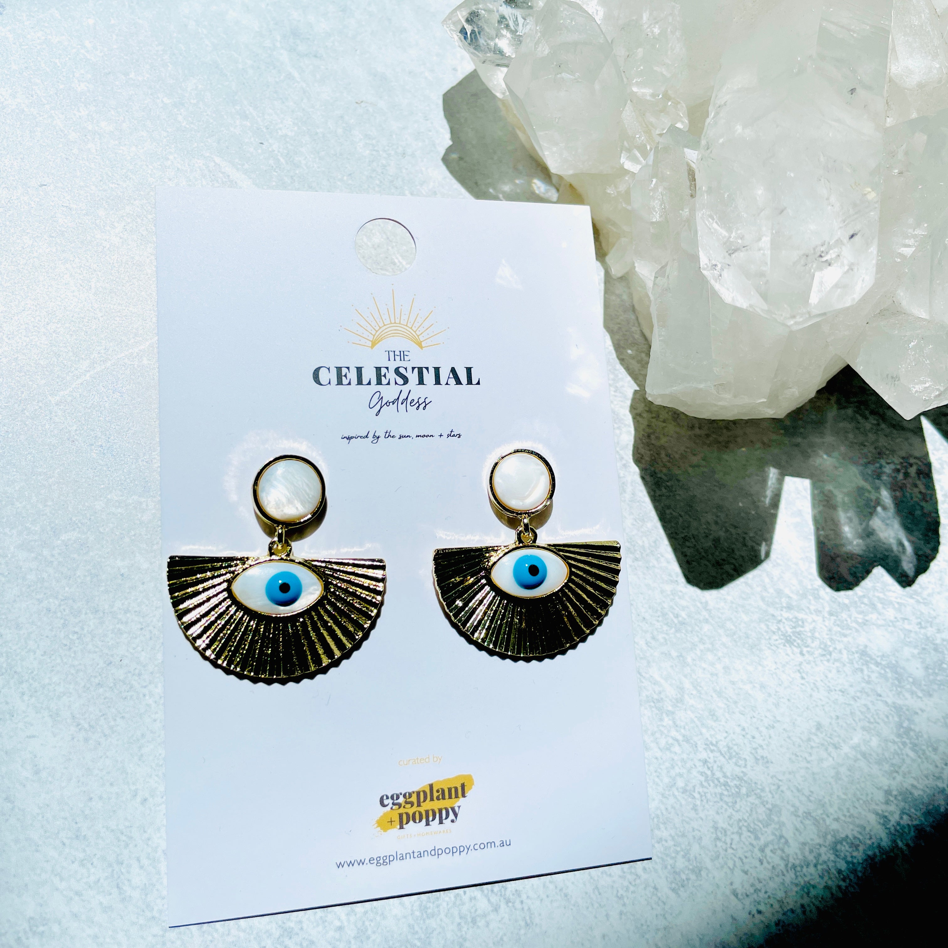 Evil Eye Fan Earrings