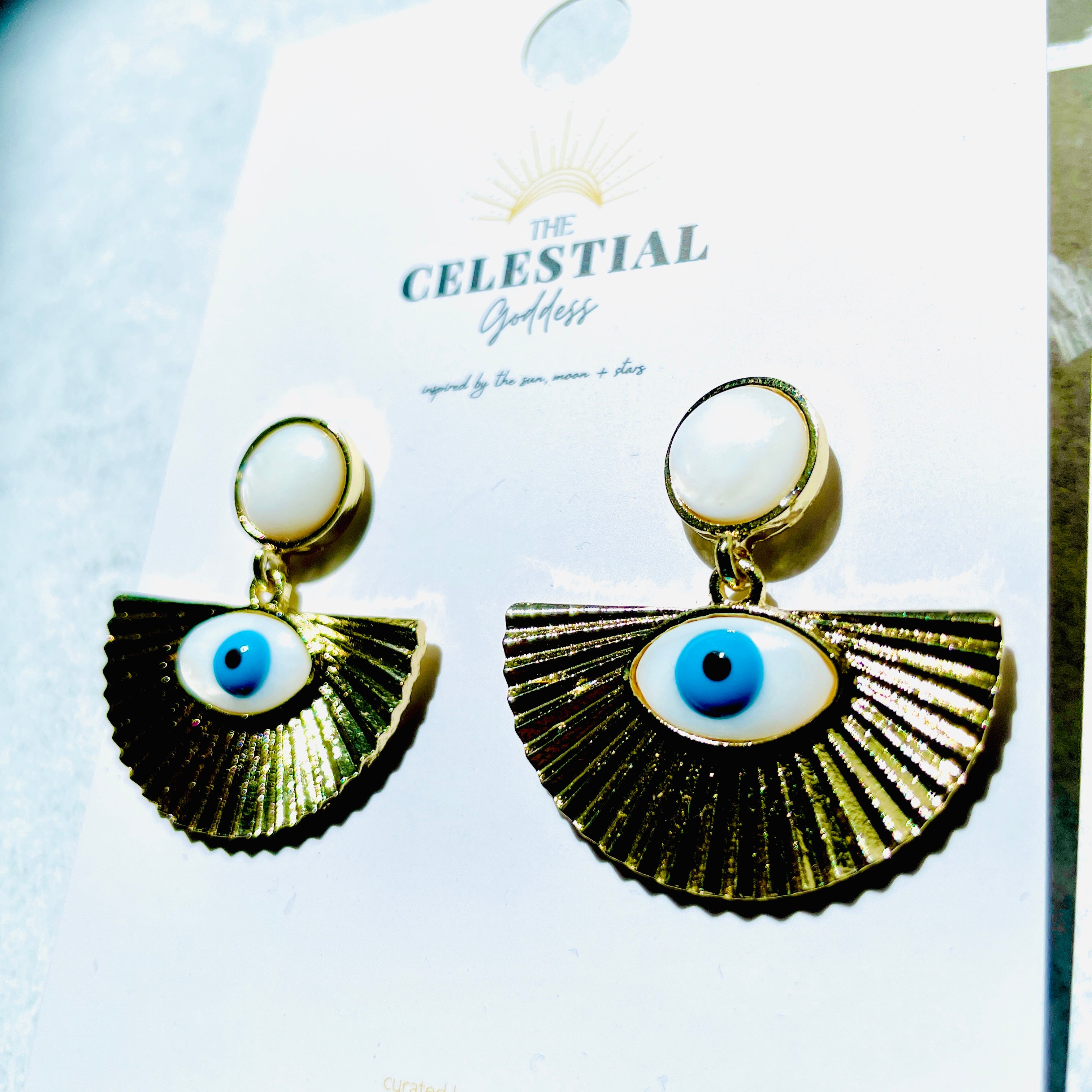 Evil Eye Fan Earrings