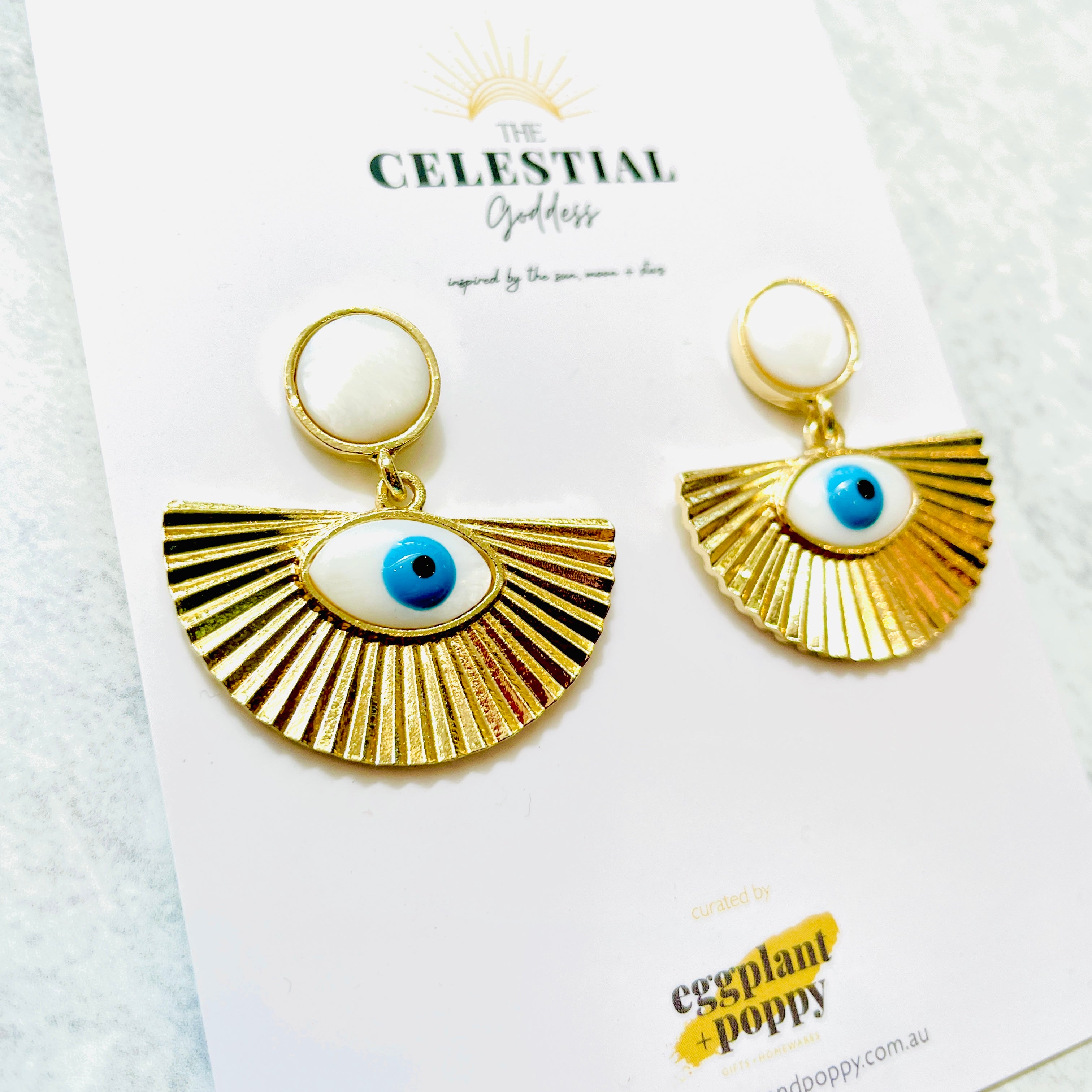 Evil Eye Fan Earrings