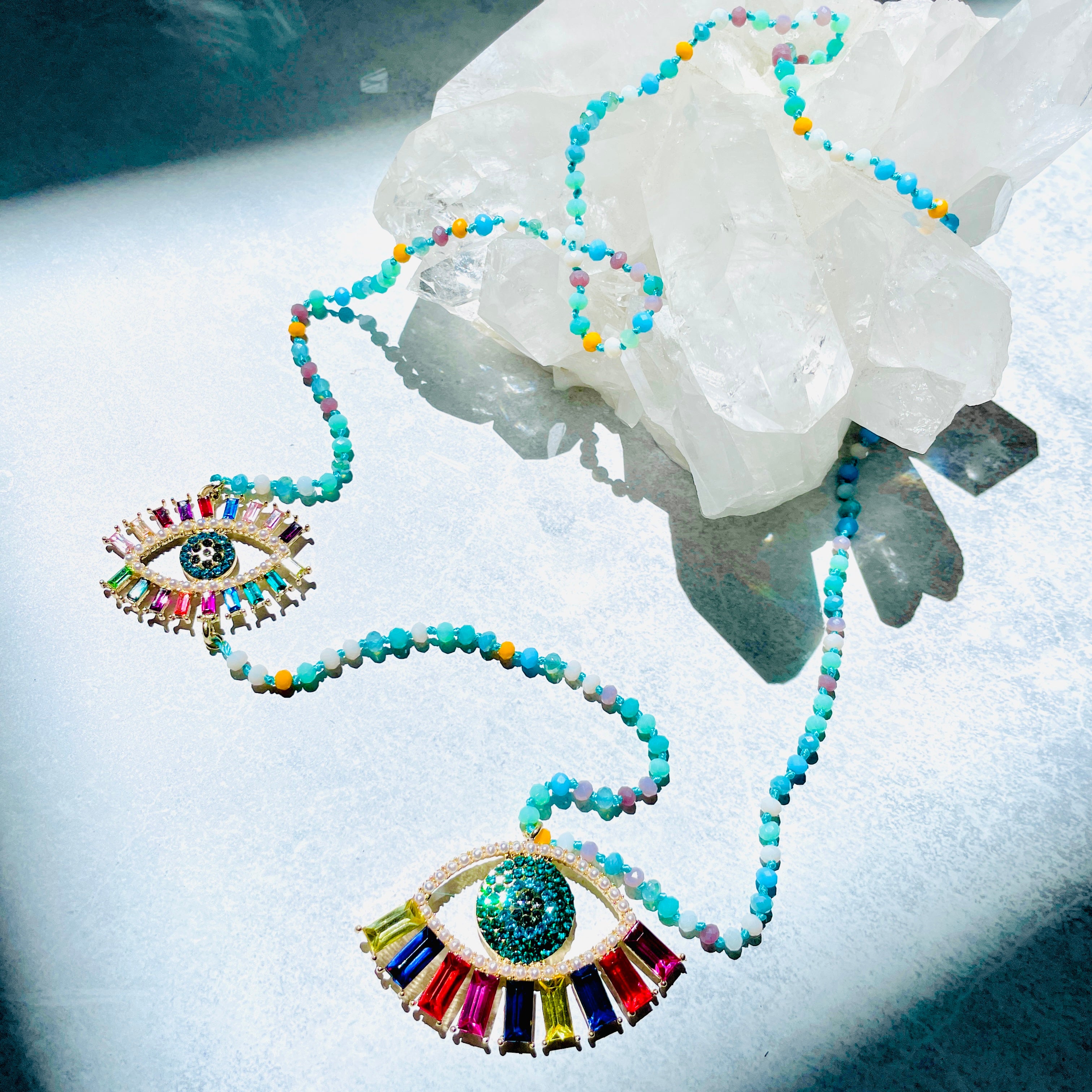 Mati Beaded Necklace - Teal