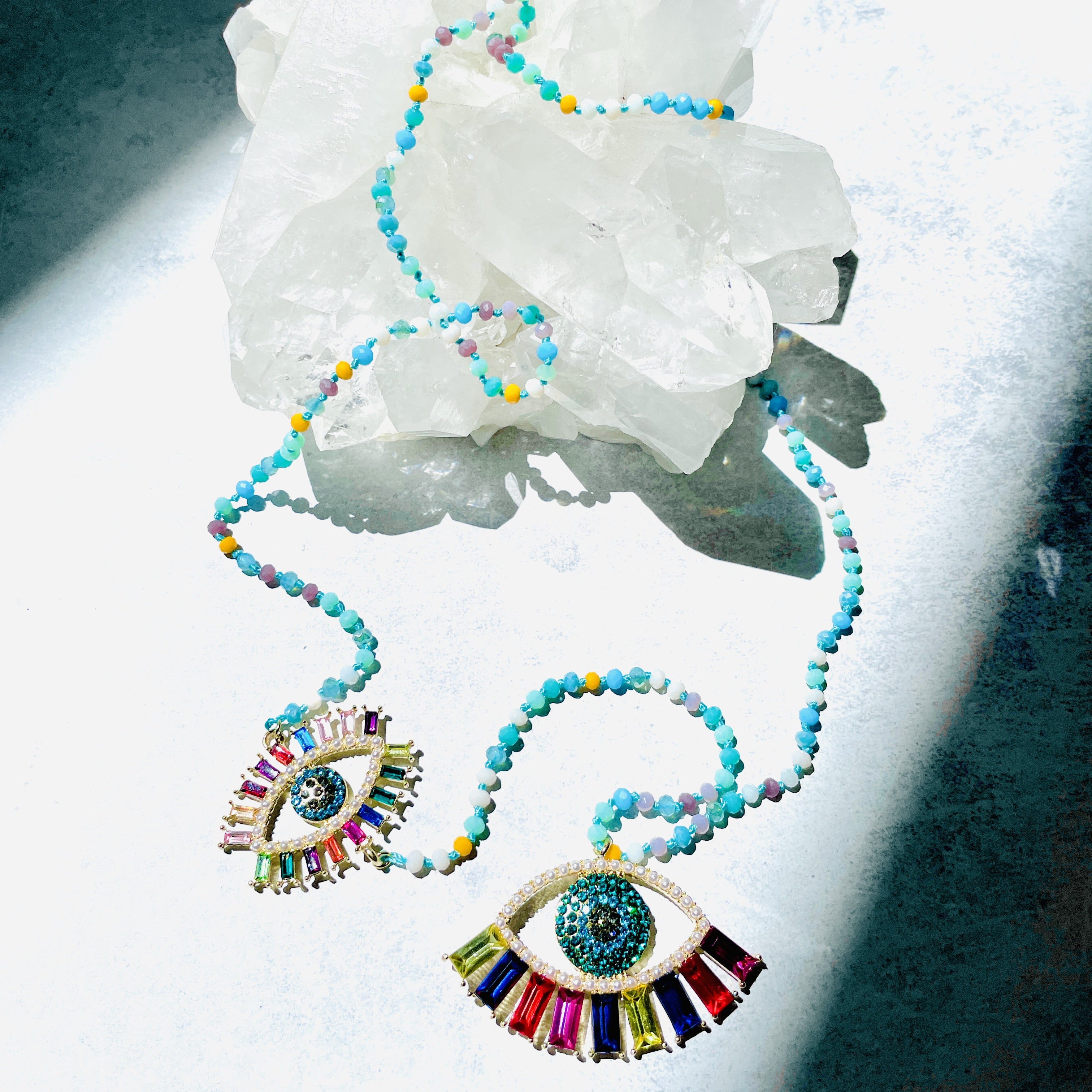 Mati Beaded Necklace - Teal