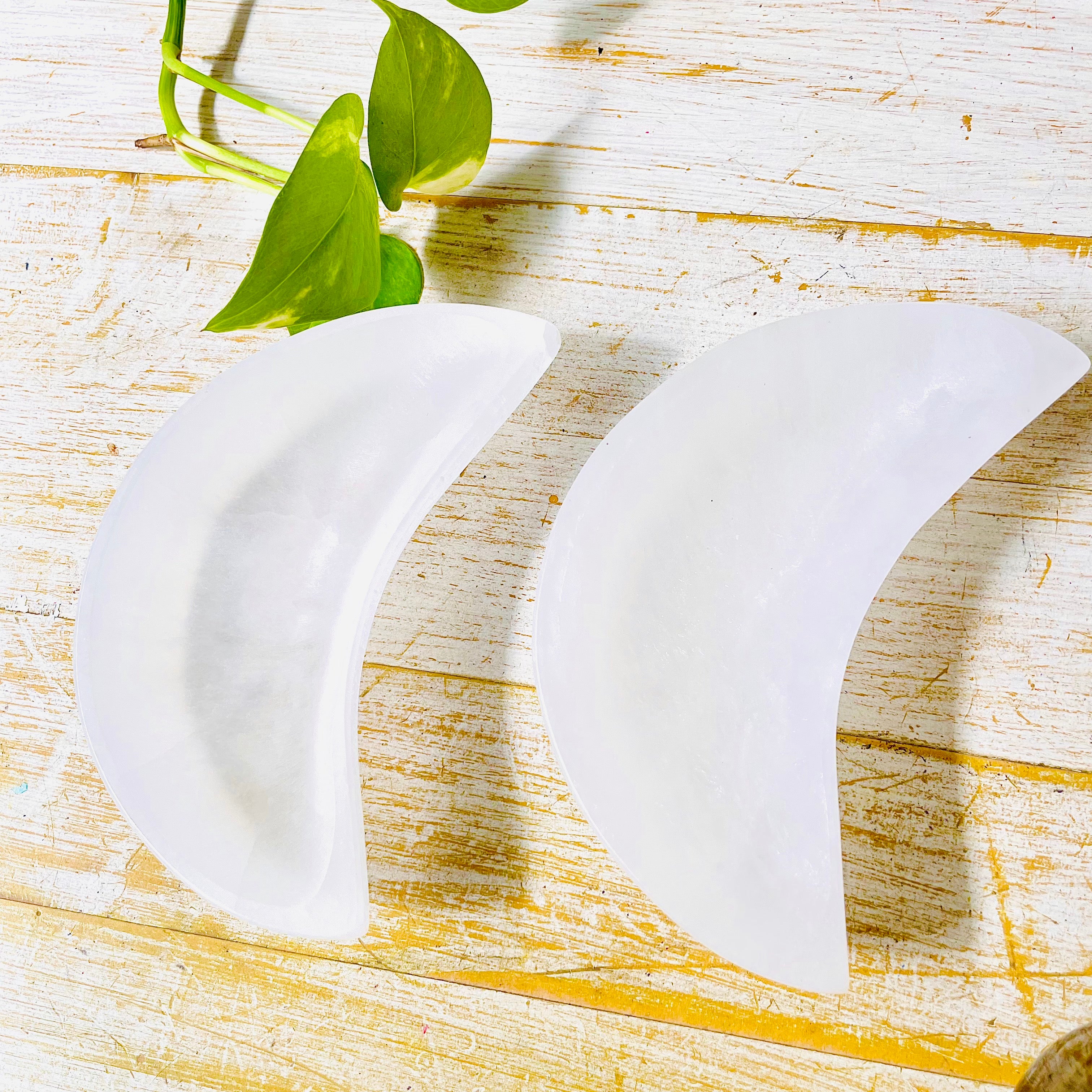 Selenite Moon Trinket Bowl
