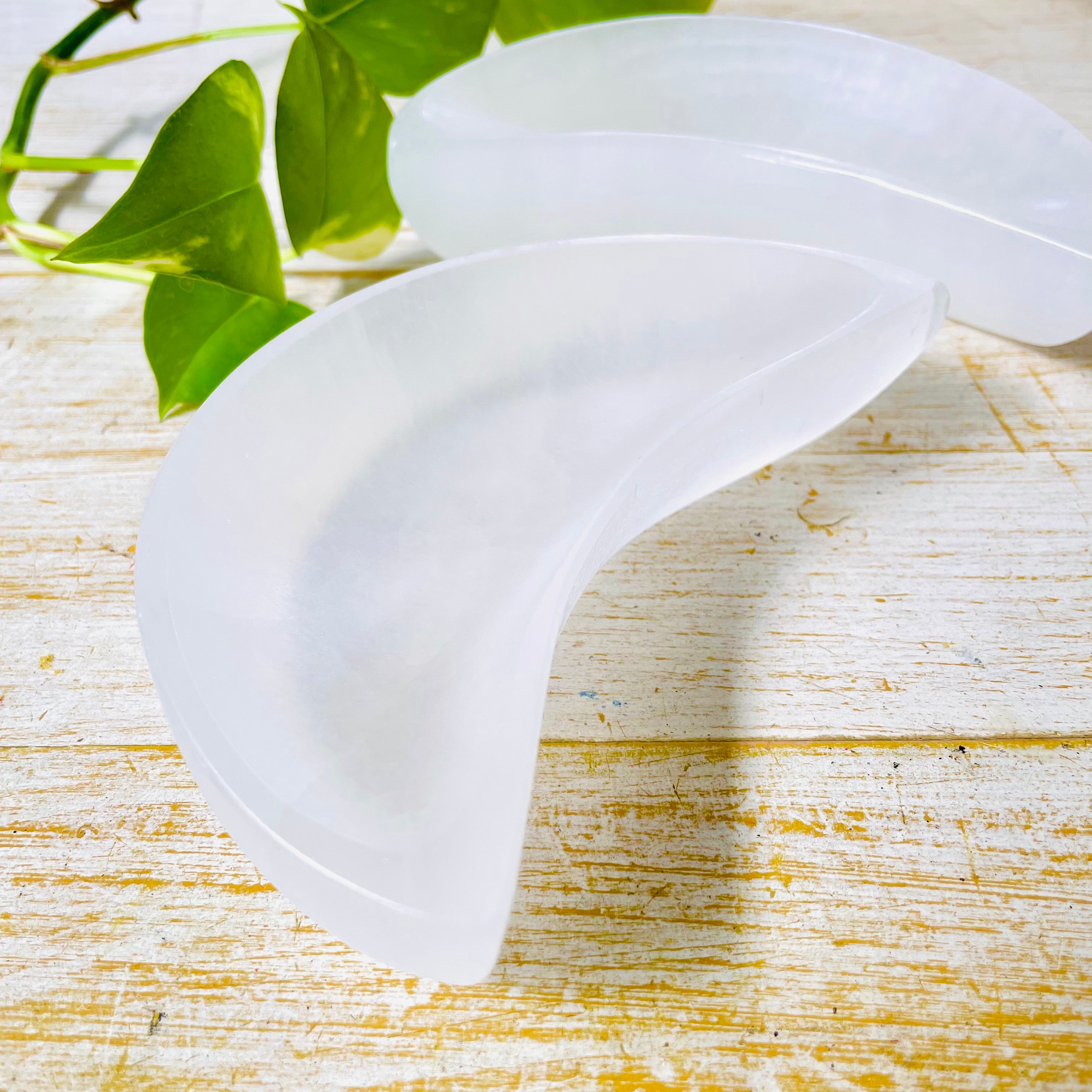 Selenite Moon Trinket Bowl