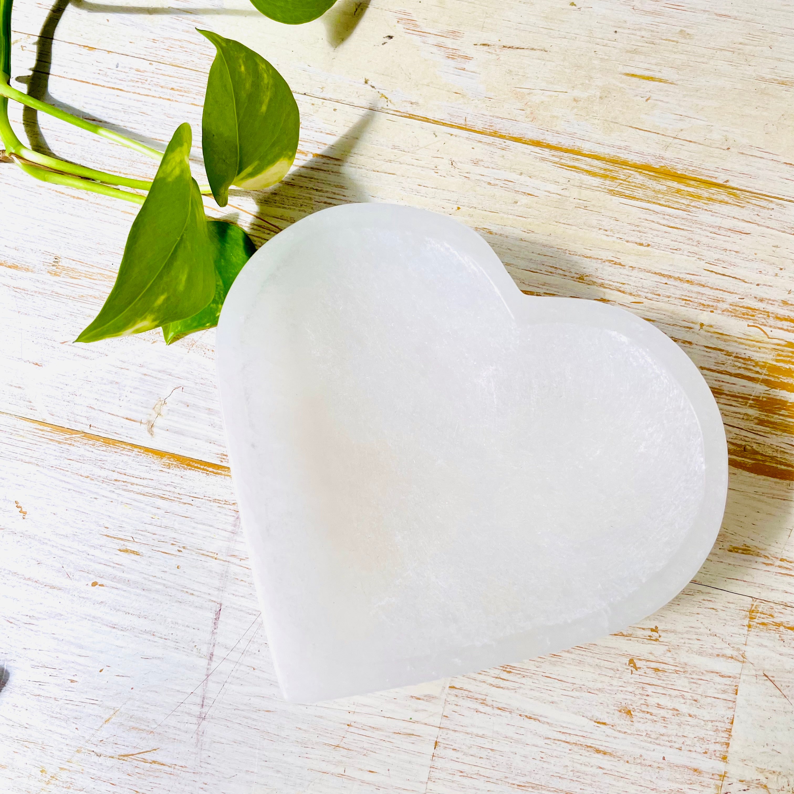 Selenite Heart Trinket Bowl