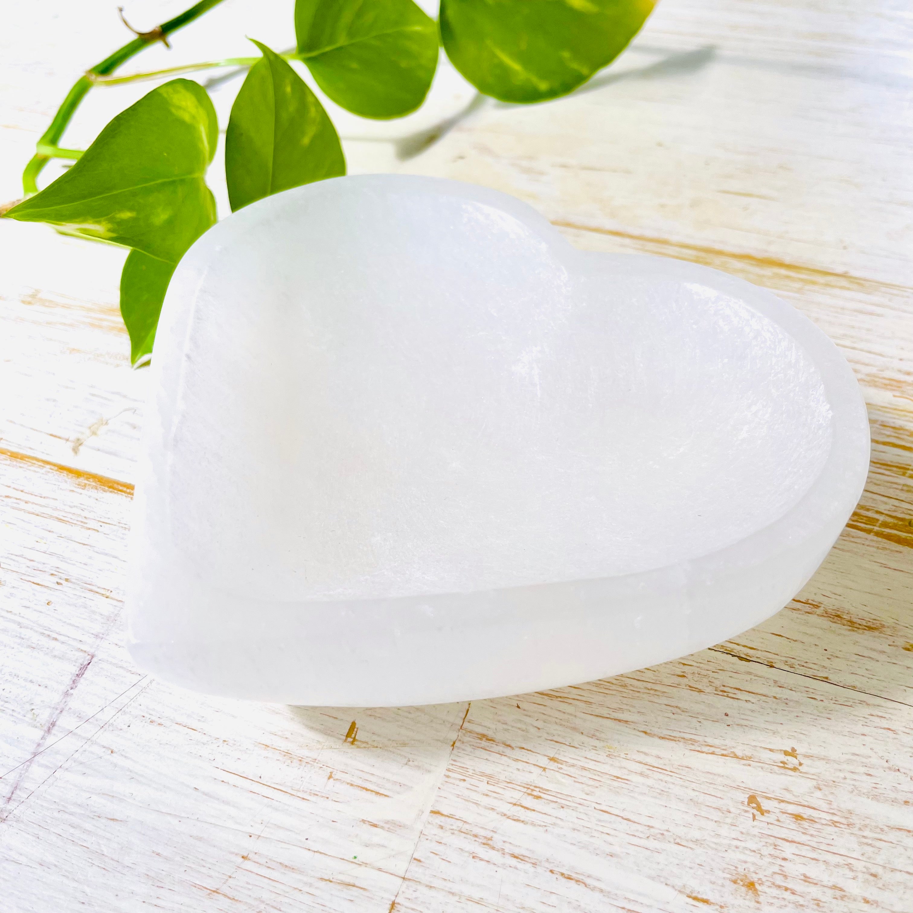 Selenite Heart Trinket Bowl