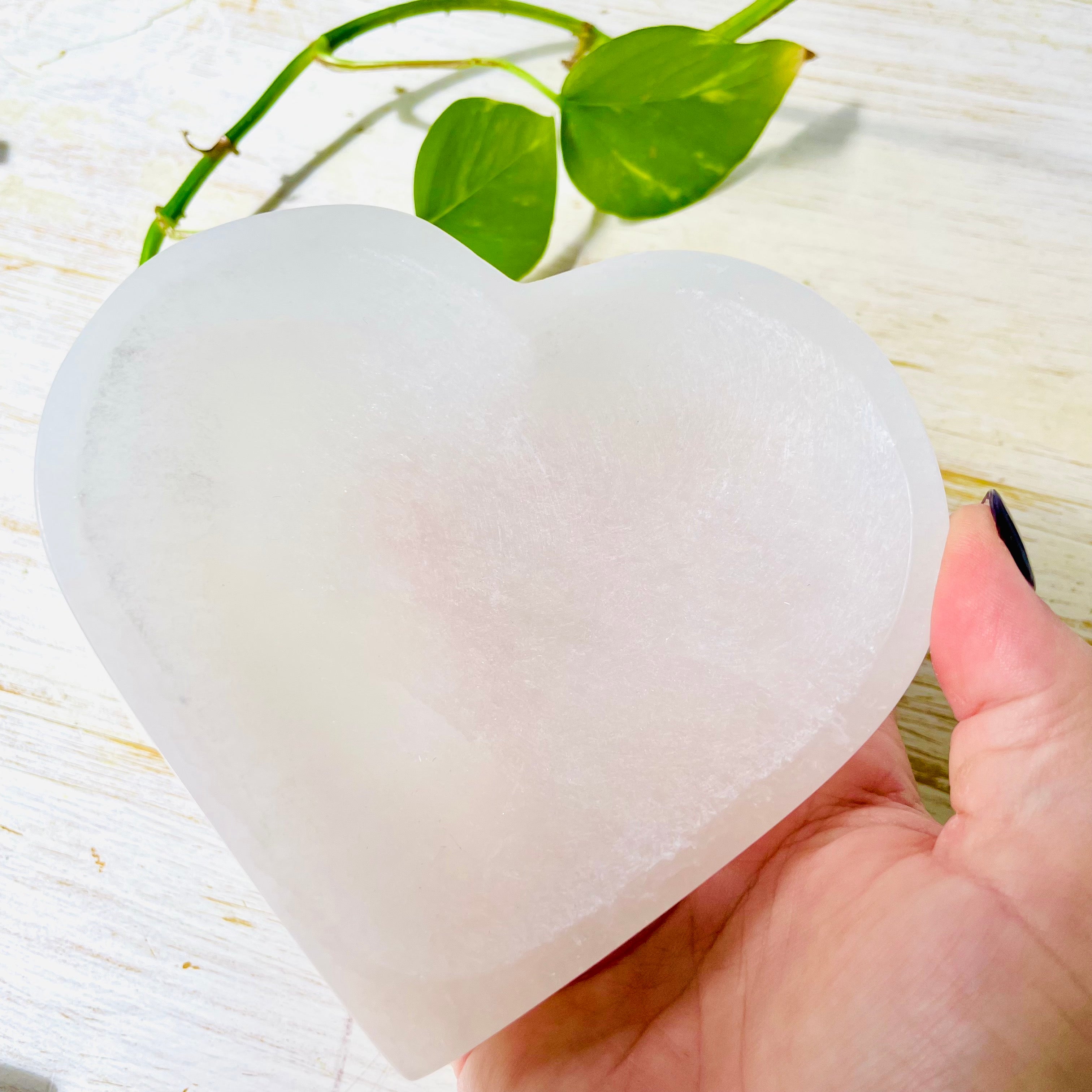 Selenite Heart Trinket Bowl