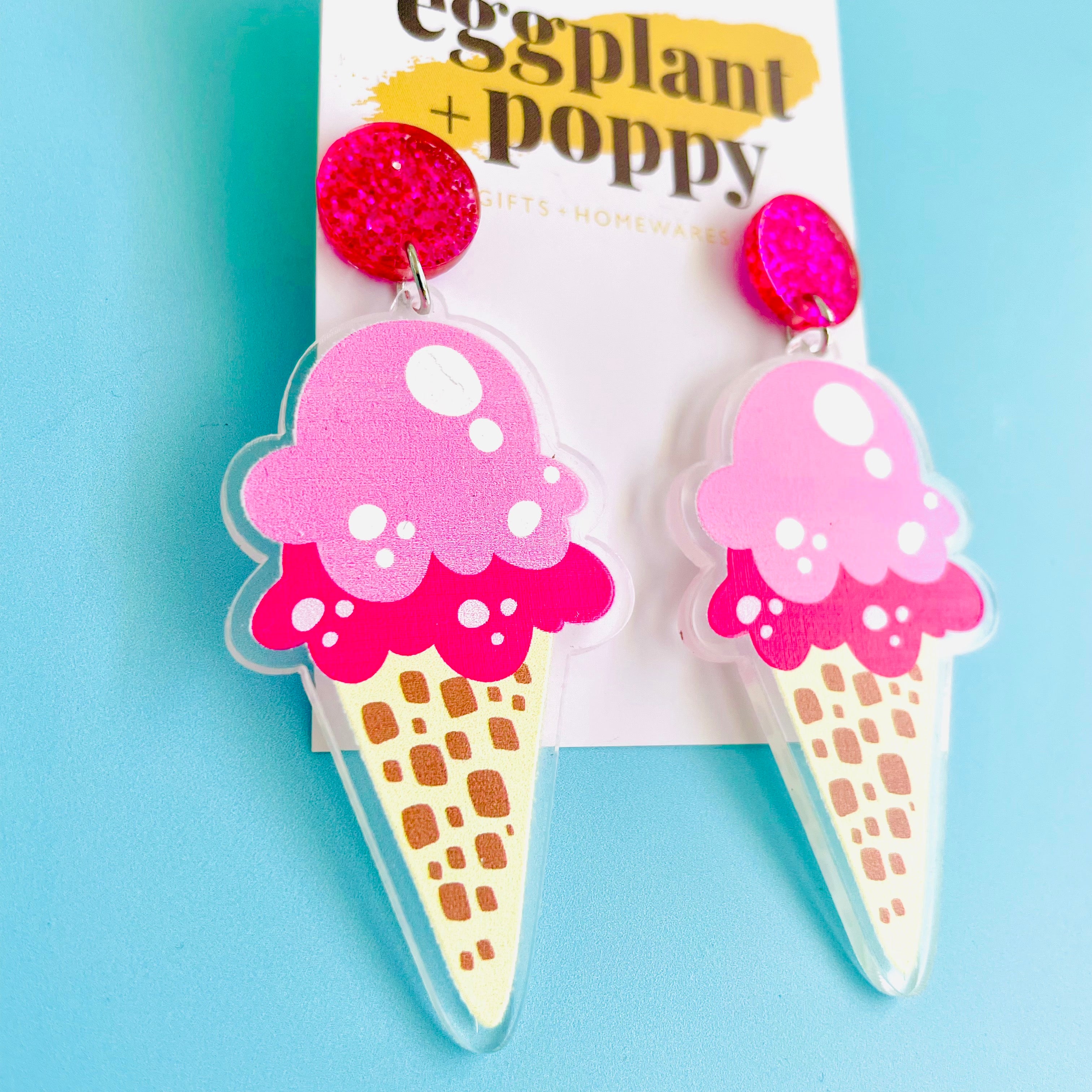 Strawberry Ice Cream Earrings