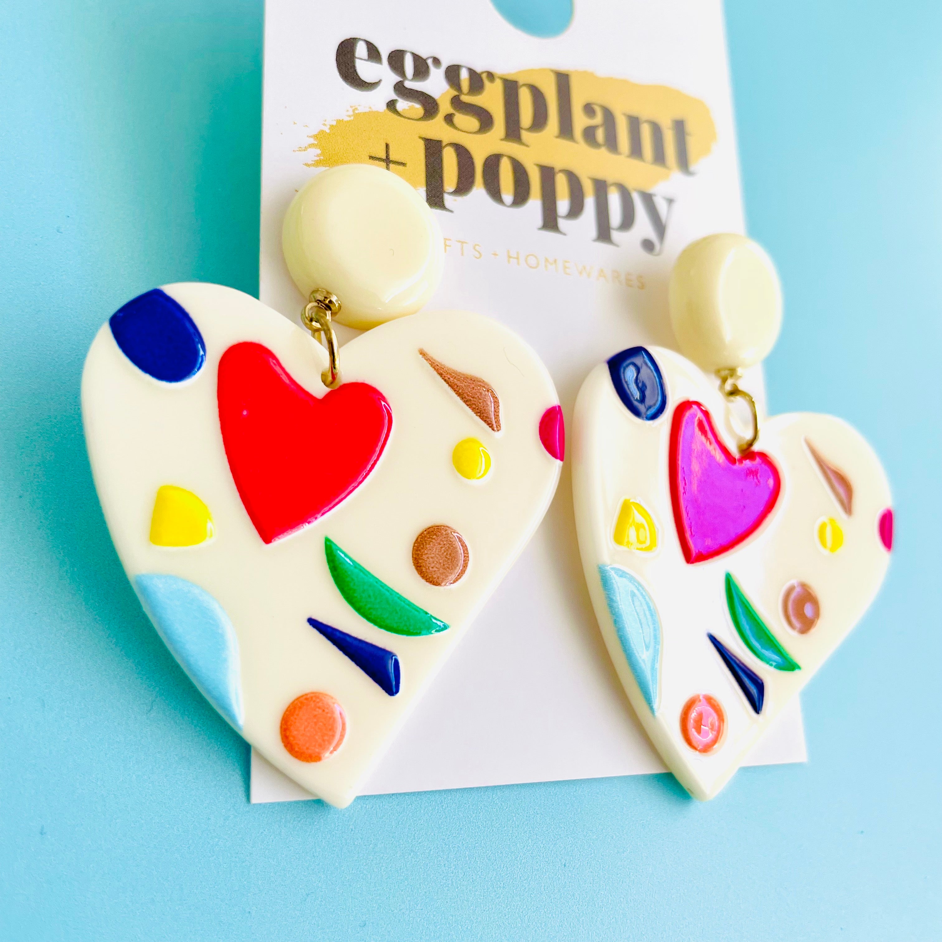 Splotchy Heart Earrings